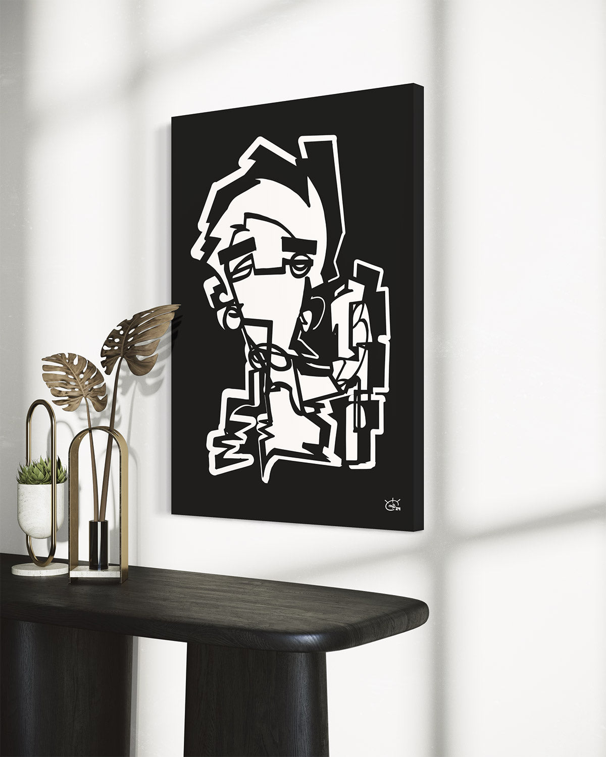 NUNCHUK | Oneline art contemporary canvas art print