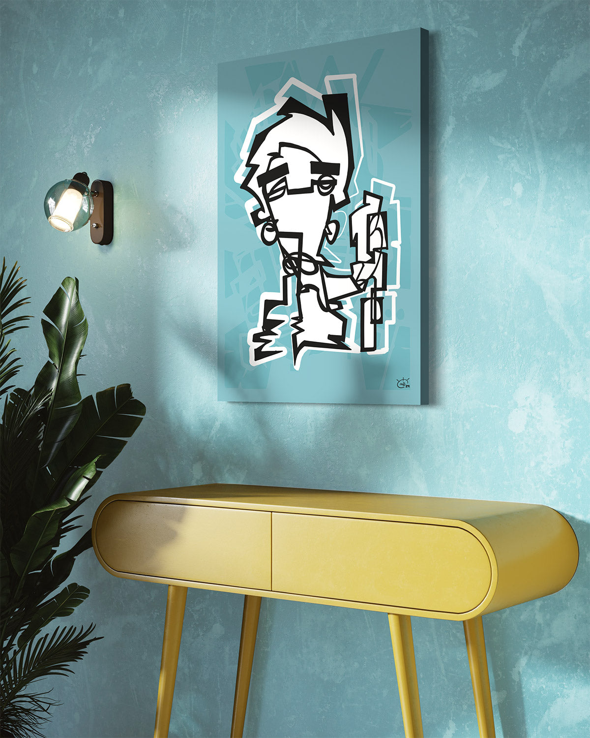 NUNCHUK | Oneline art contemporary canvas art print