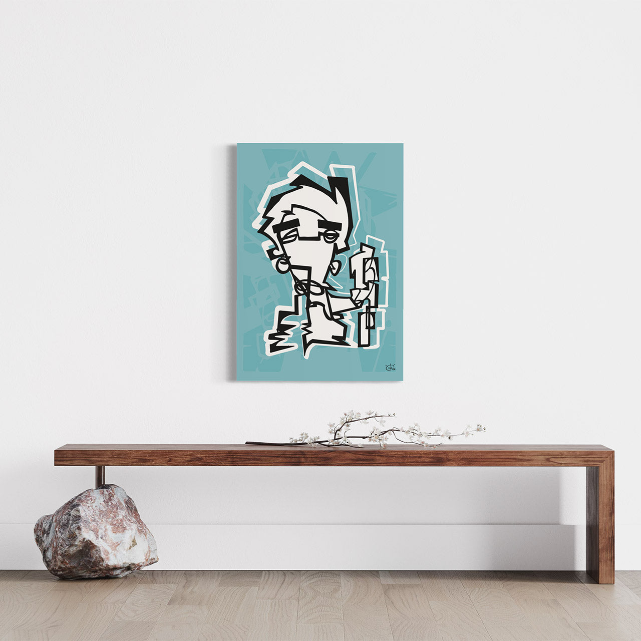 NUNCHUK | Oneline art contemporary canvas art print