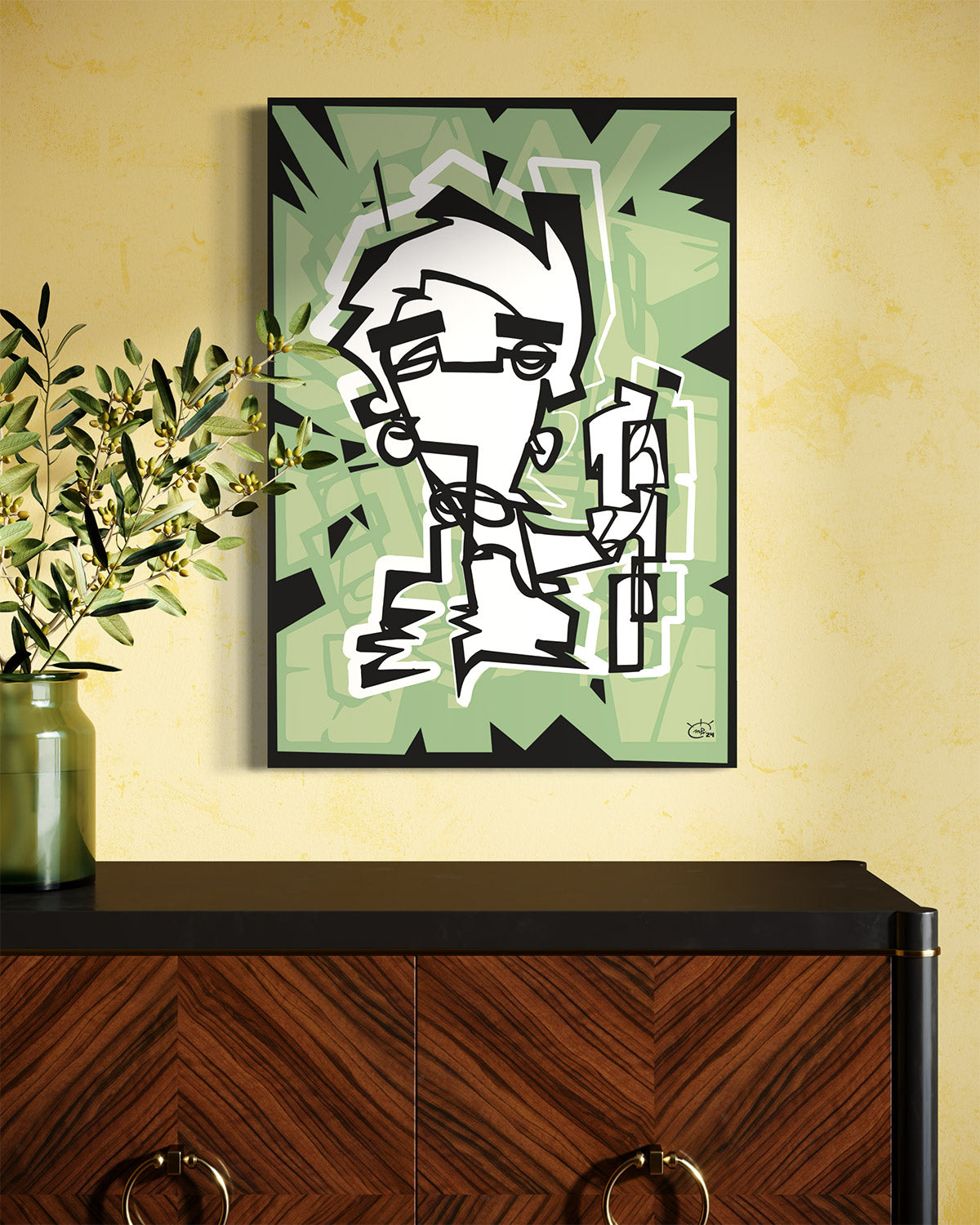 NUNCHUK | Oneline art contemporary canvas art print