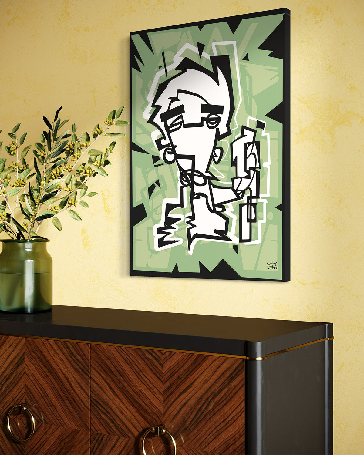 NUNCHUK | Oneline art contemporary canvas art print