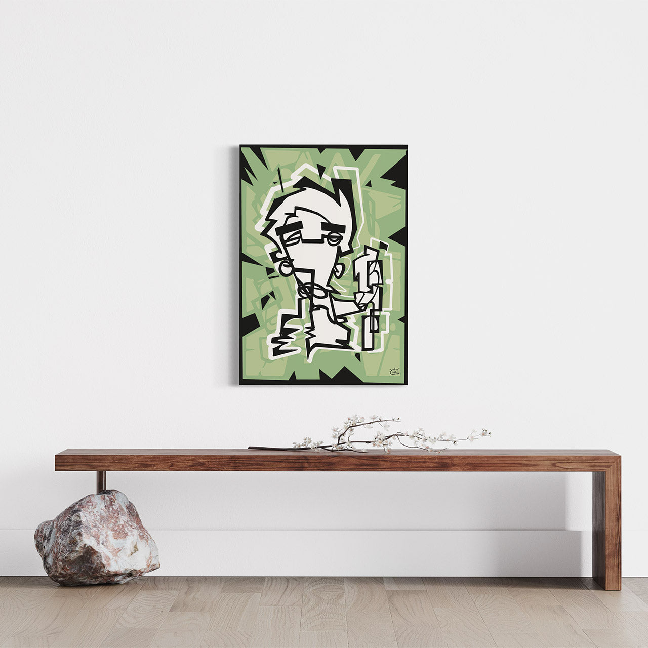 NUNCHUK | Oneline art contemporary canvas art print