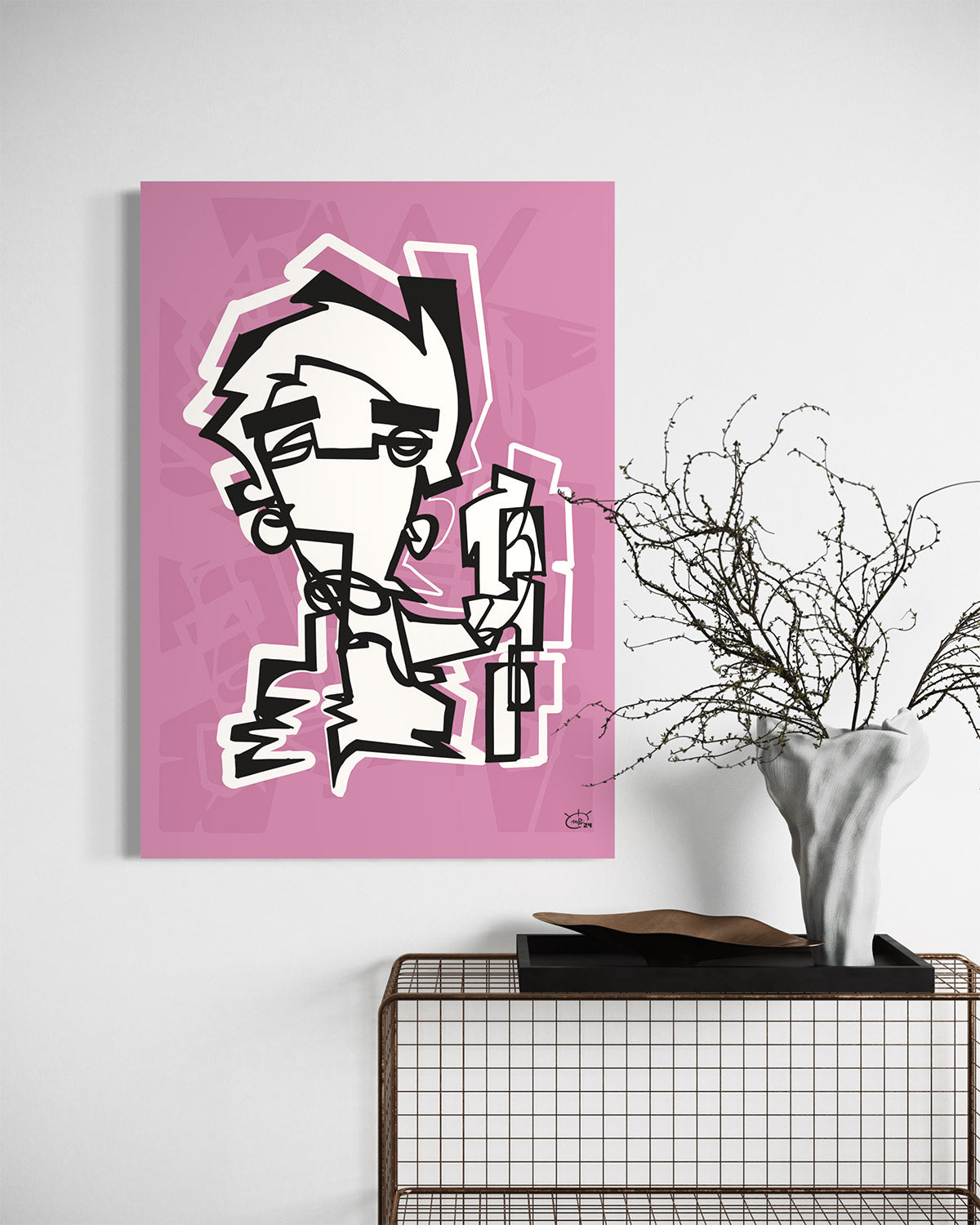 NUNCHUK | Oneline art contemporary canvas art print