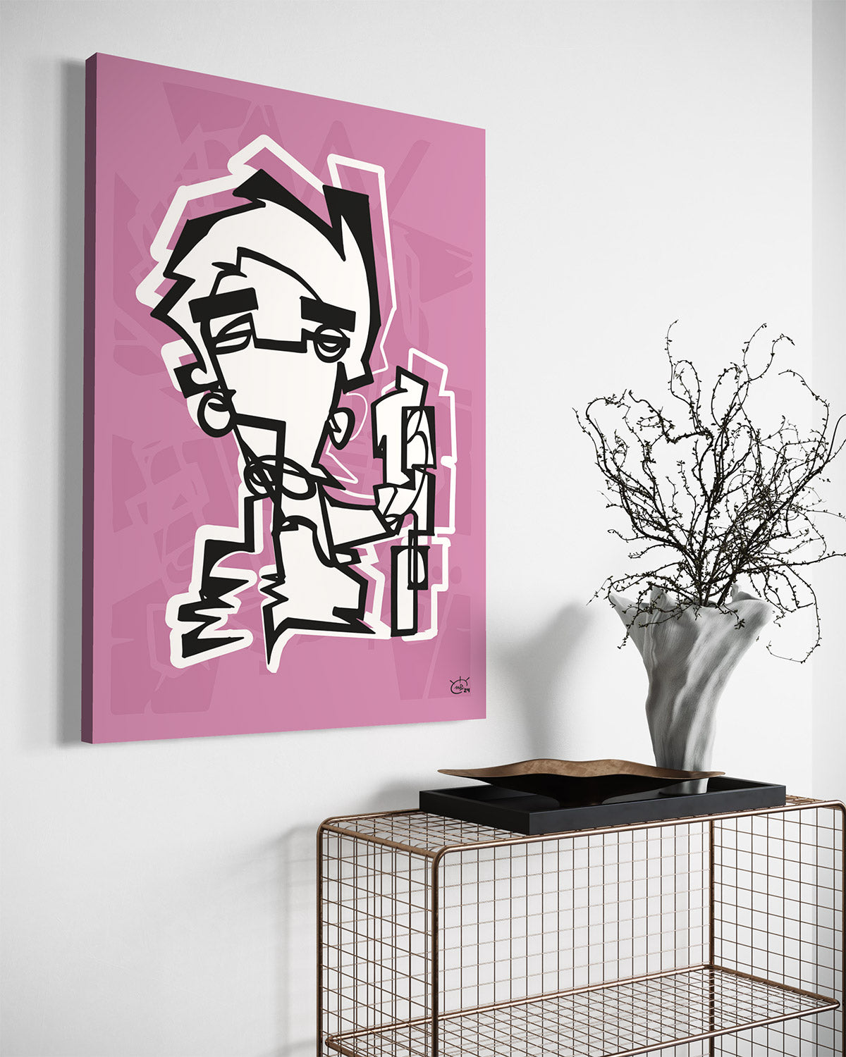 NUNCHUK | Oneline art contemporary canvas art print