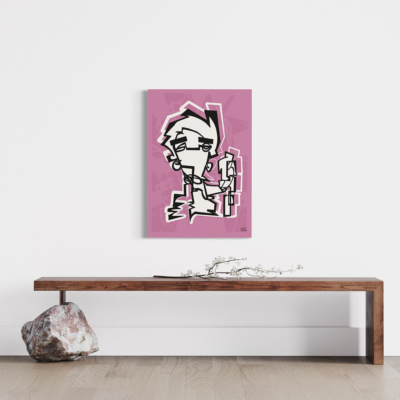 NUNCHUK | Oneline art contemporary canvas art print