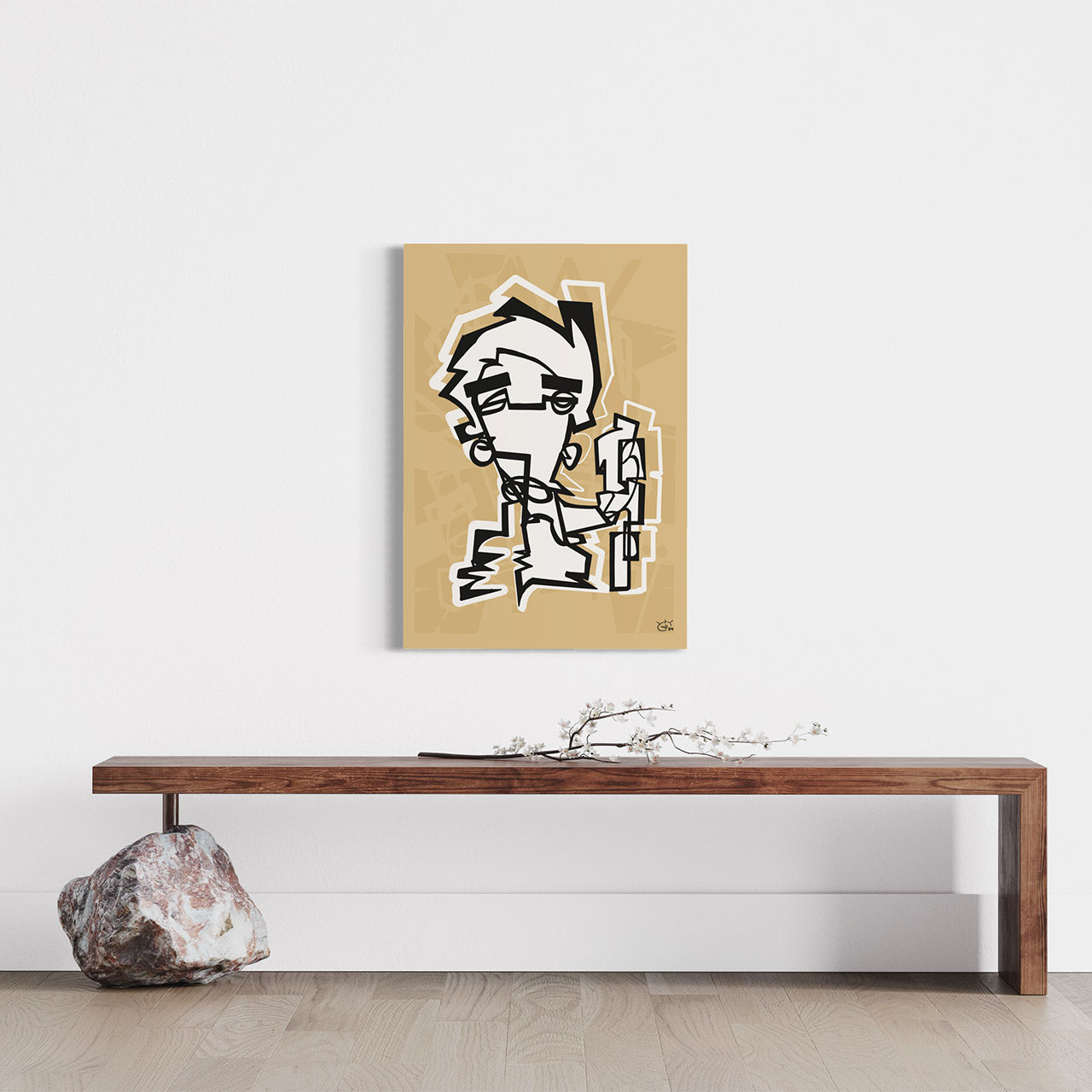 NUNCHUK | Oneline art contemporary canvas art print