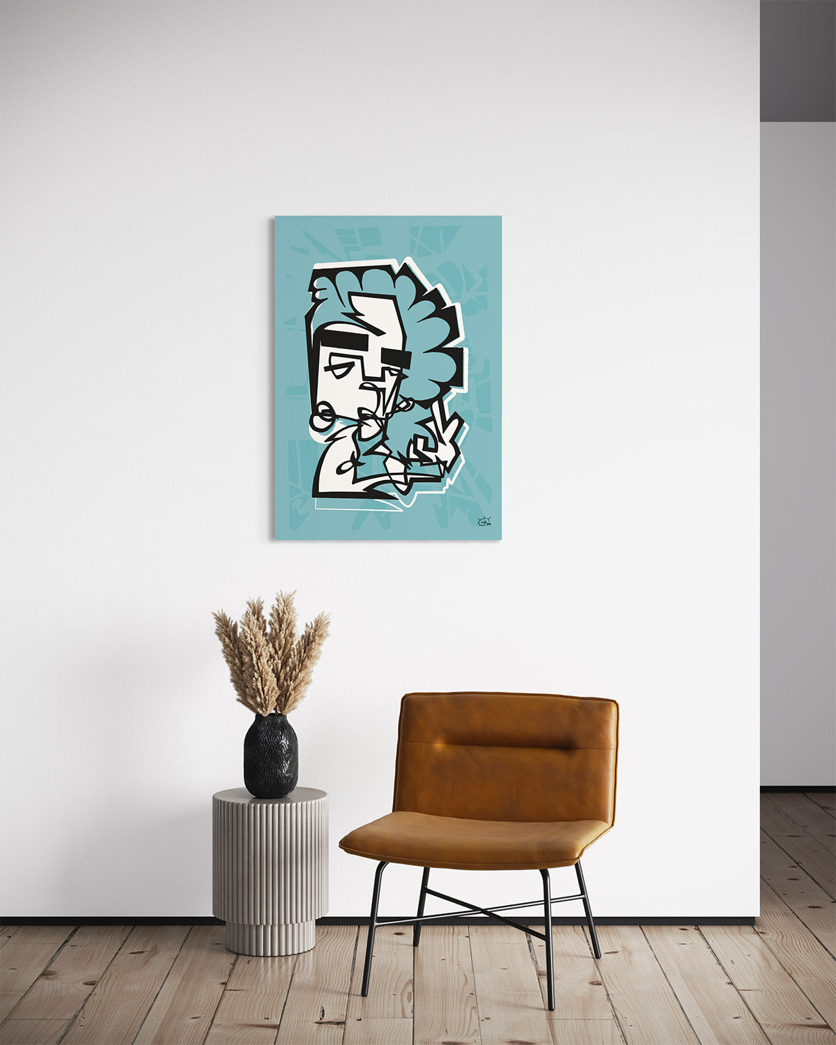 PEACOCK | Continuous line abstract canvas art print