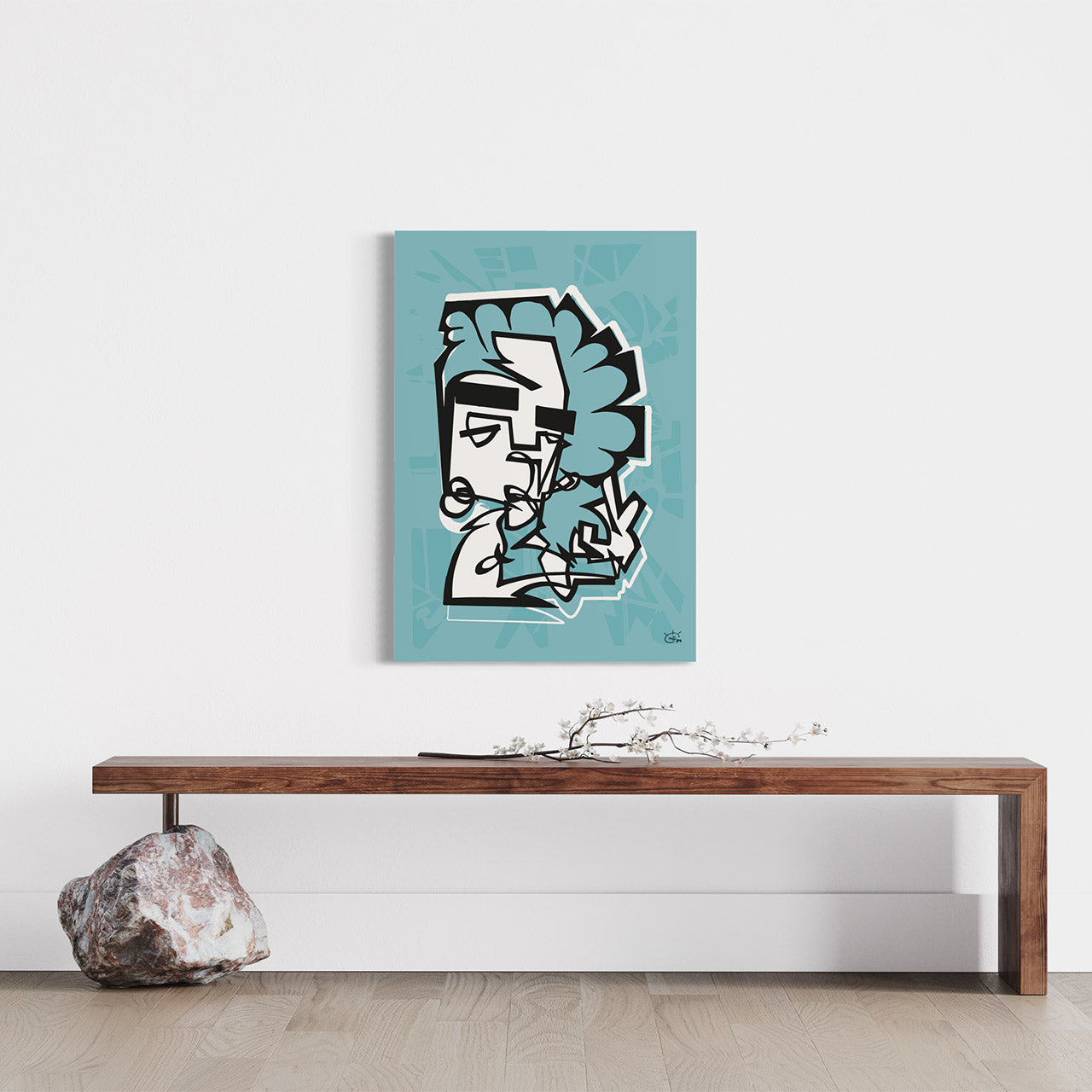 PEACOCK | Continuous line abstract canvas art print