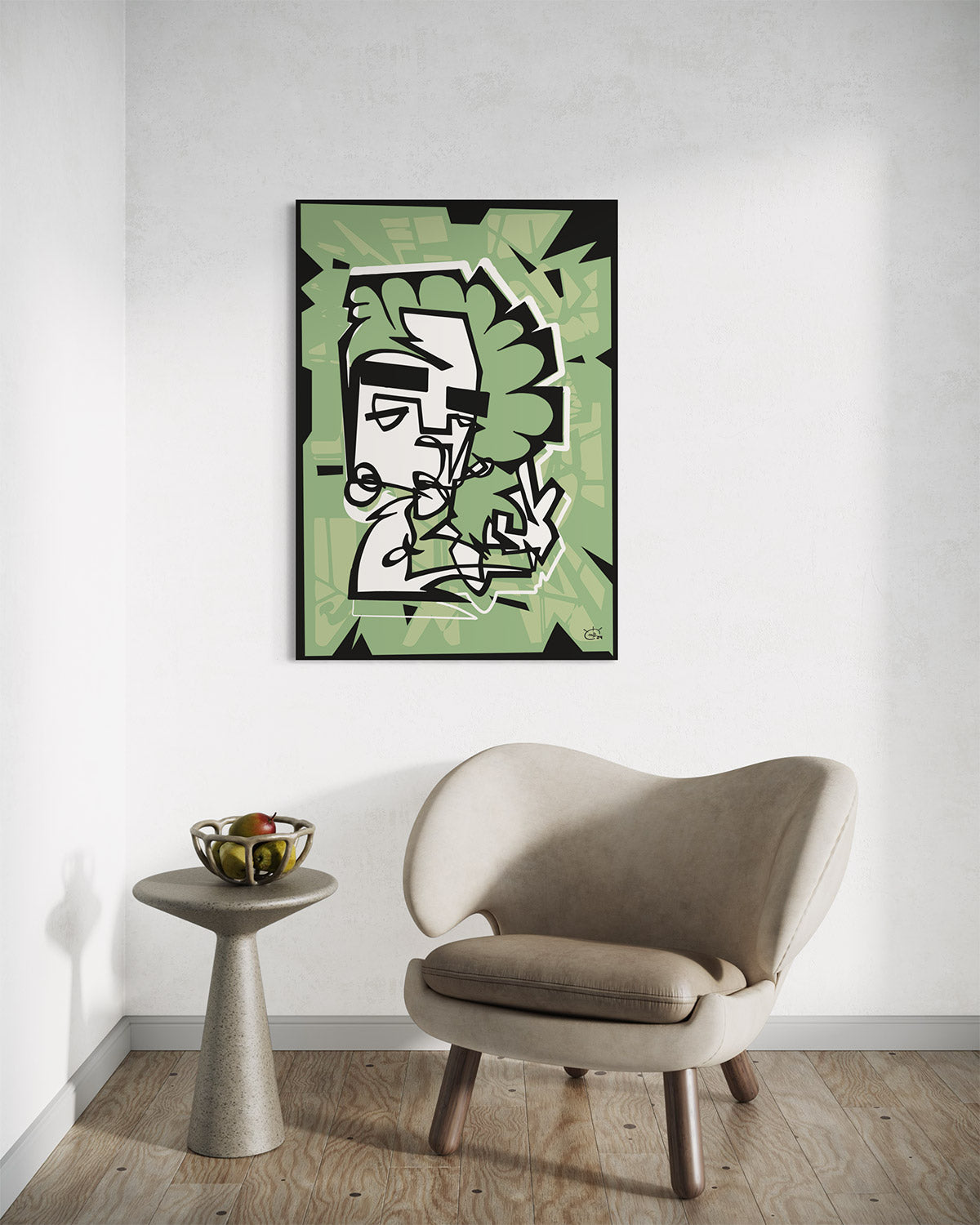 PEACOCK | Continuous line abstract canvas art print