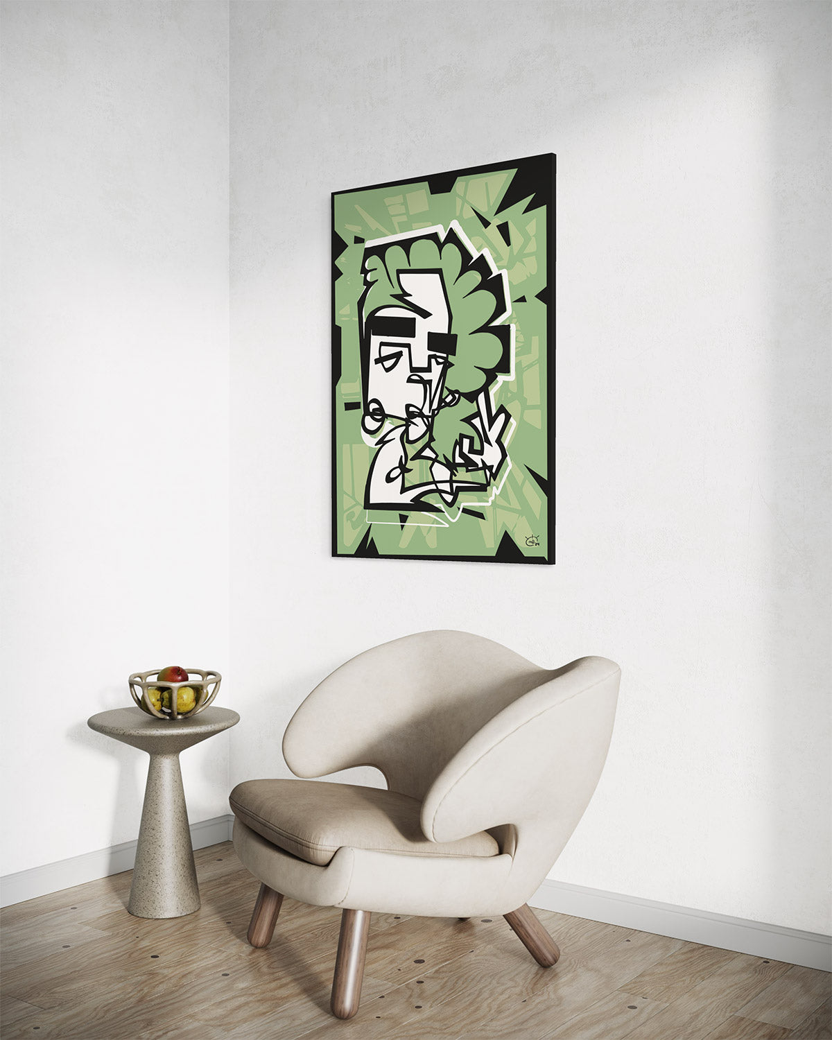 PEACOCK | Continuous line abstract canvas art print
