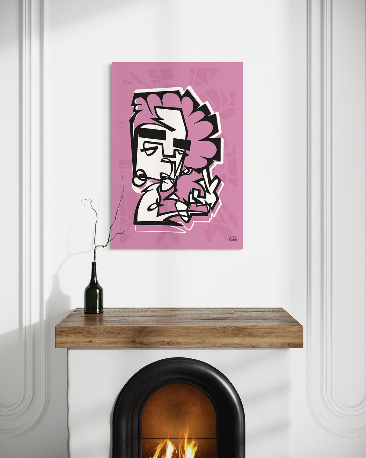 PEACOCK | Continuous line abstract canvas art print