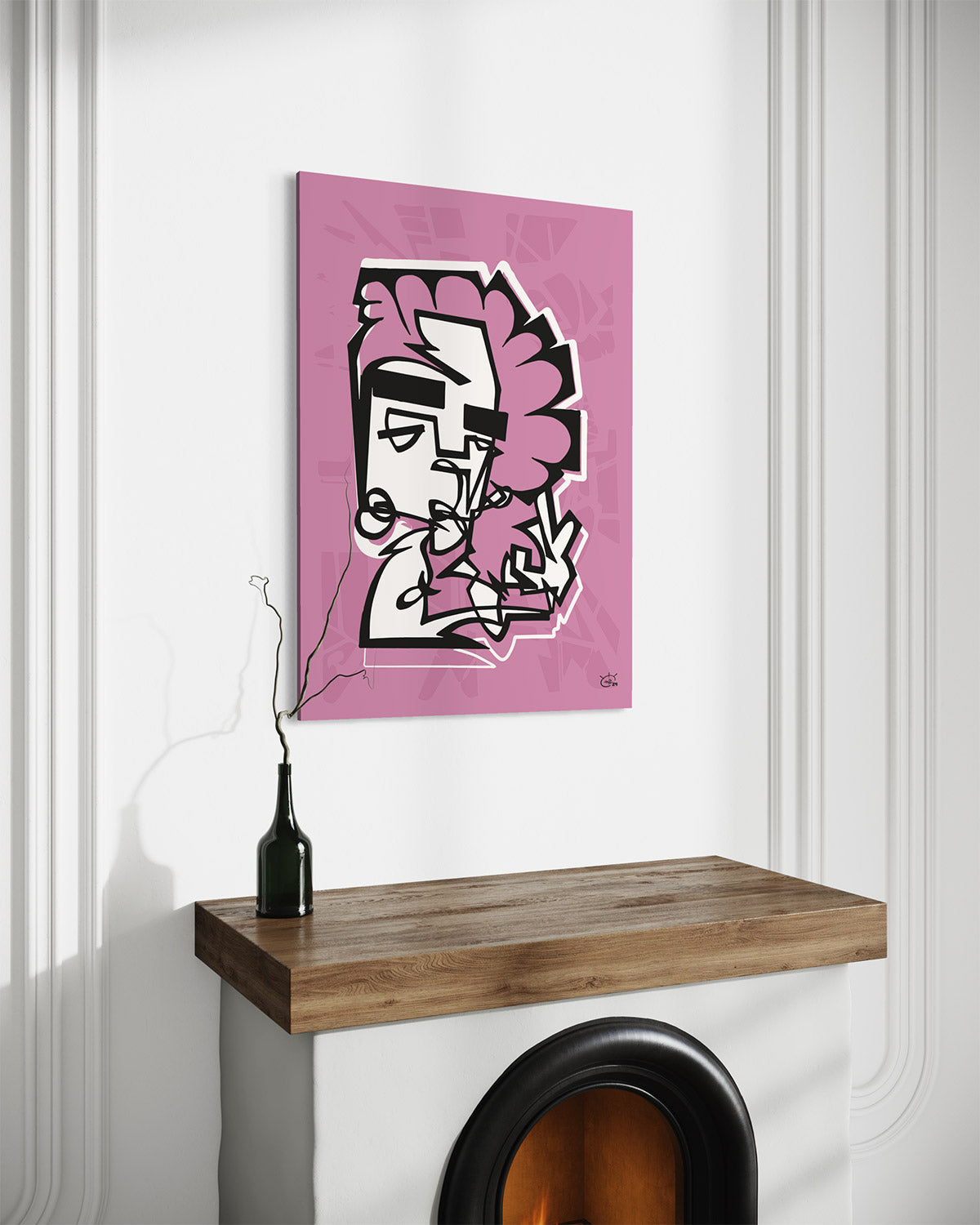 PEACOCK | Continuous line abstract canvas art print