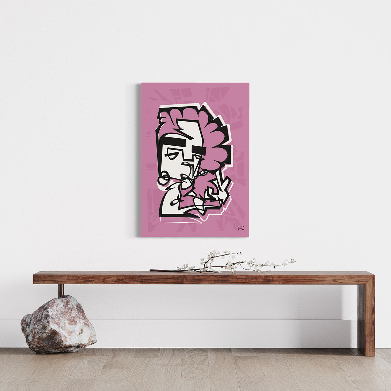 PEACOCK | Continuous line abstract canvas art print