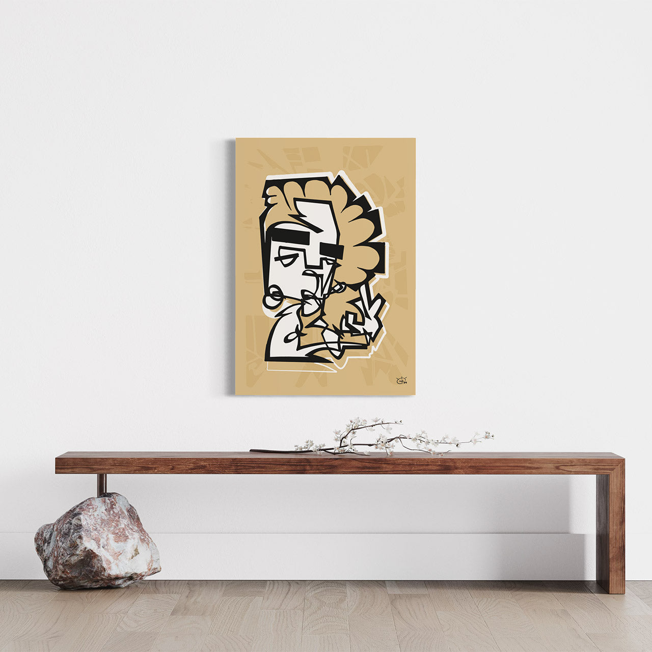 PEACOCK | Continuous line abstract canvas art print
