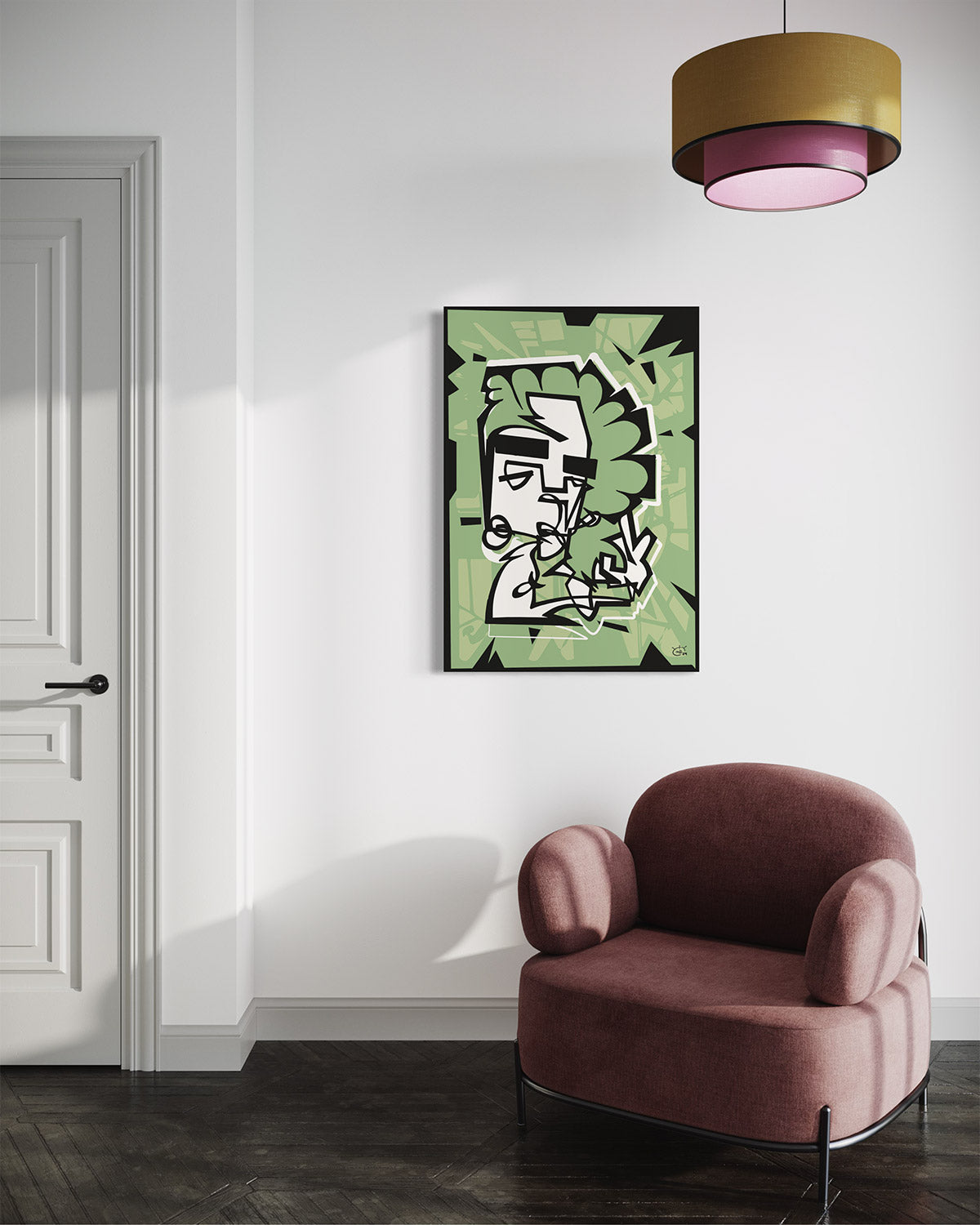 PEACOCK | Continuous line abstract canvas art print