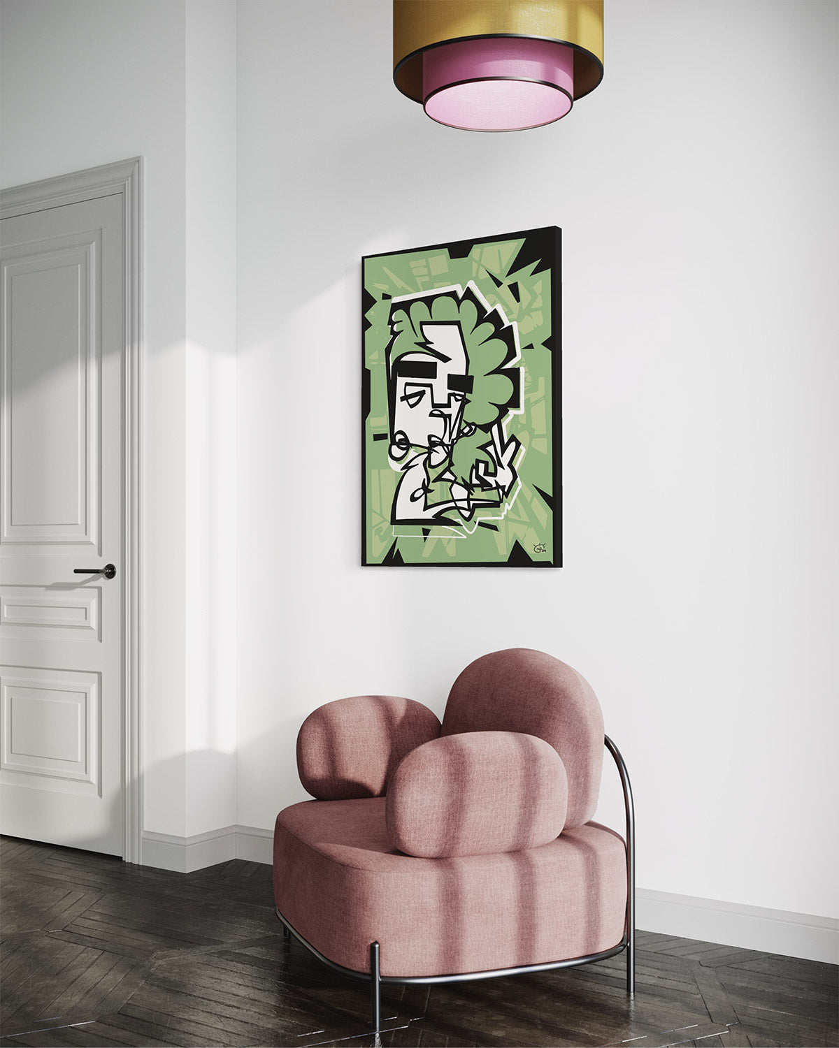 PEACOCK | Continuous line abstract canvas art print