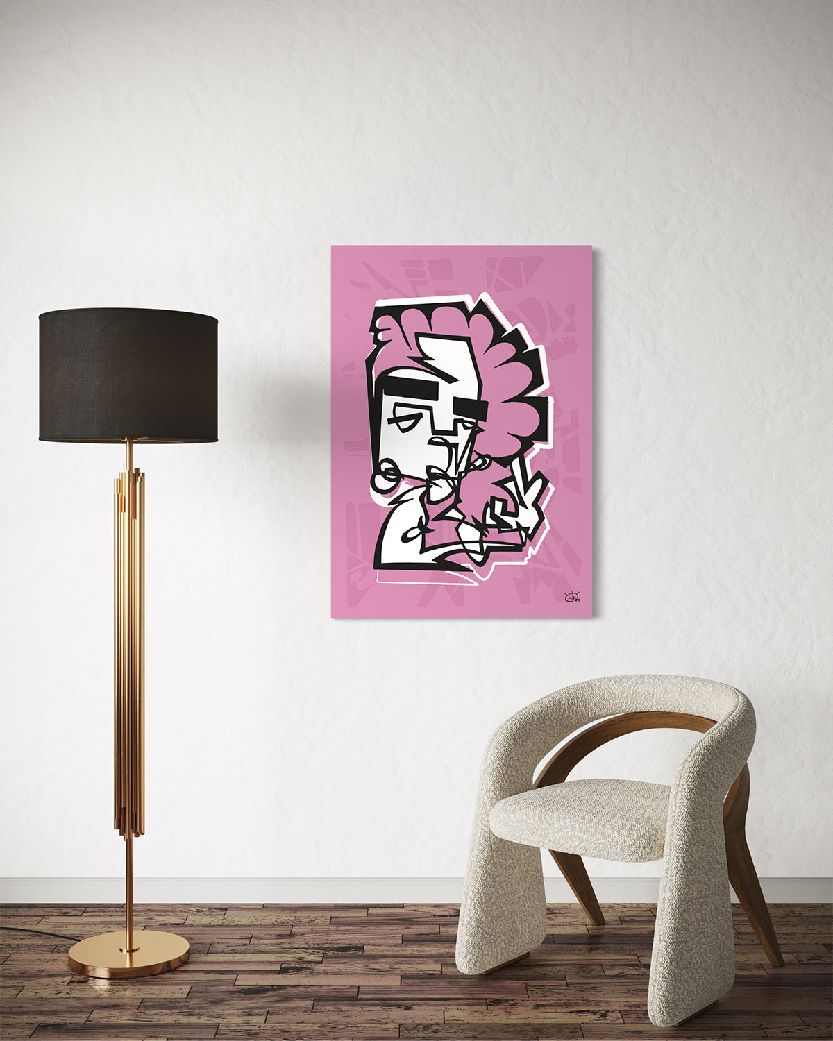 PEACOCK | Continuous line abstract canvas art print