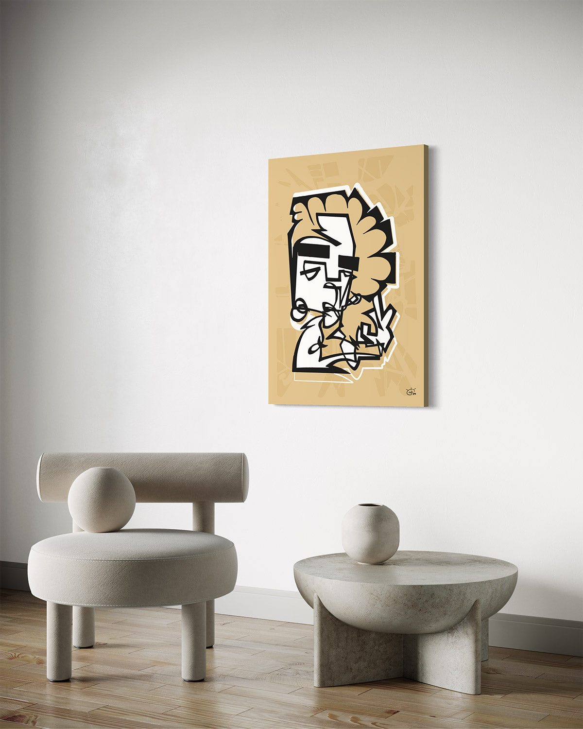 PEACOCK | Continuous line abstract canvas art print