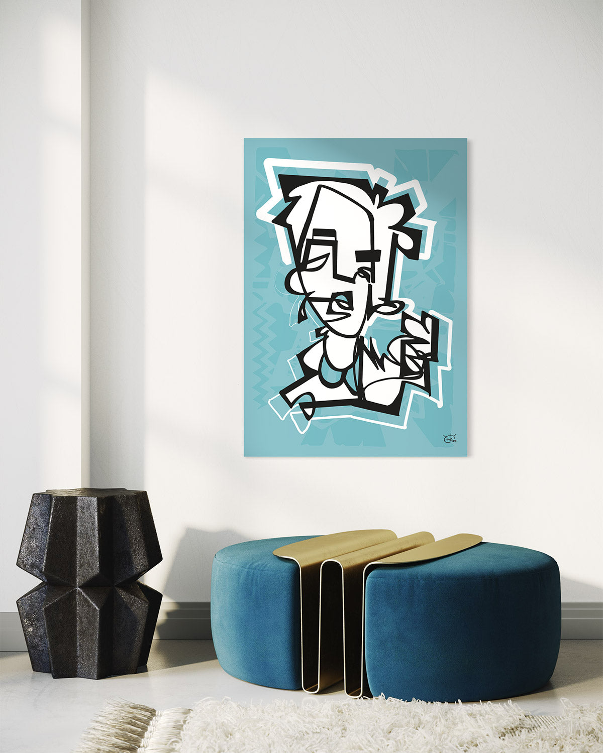 PENNYFOX | One line modern canvas art print