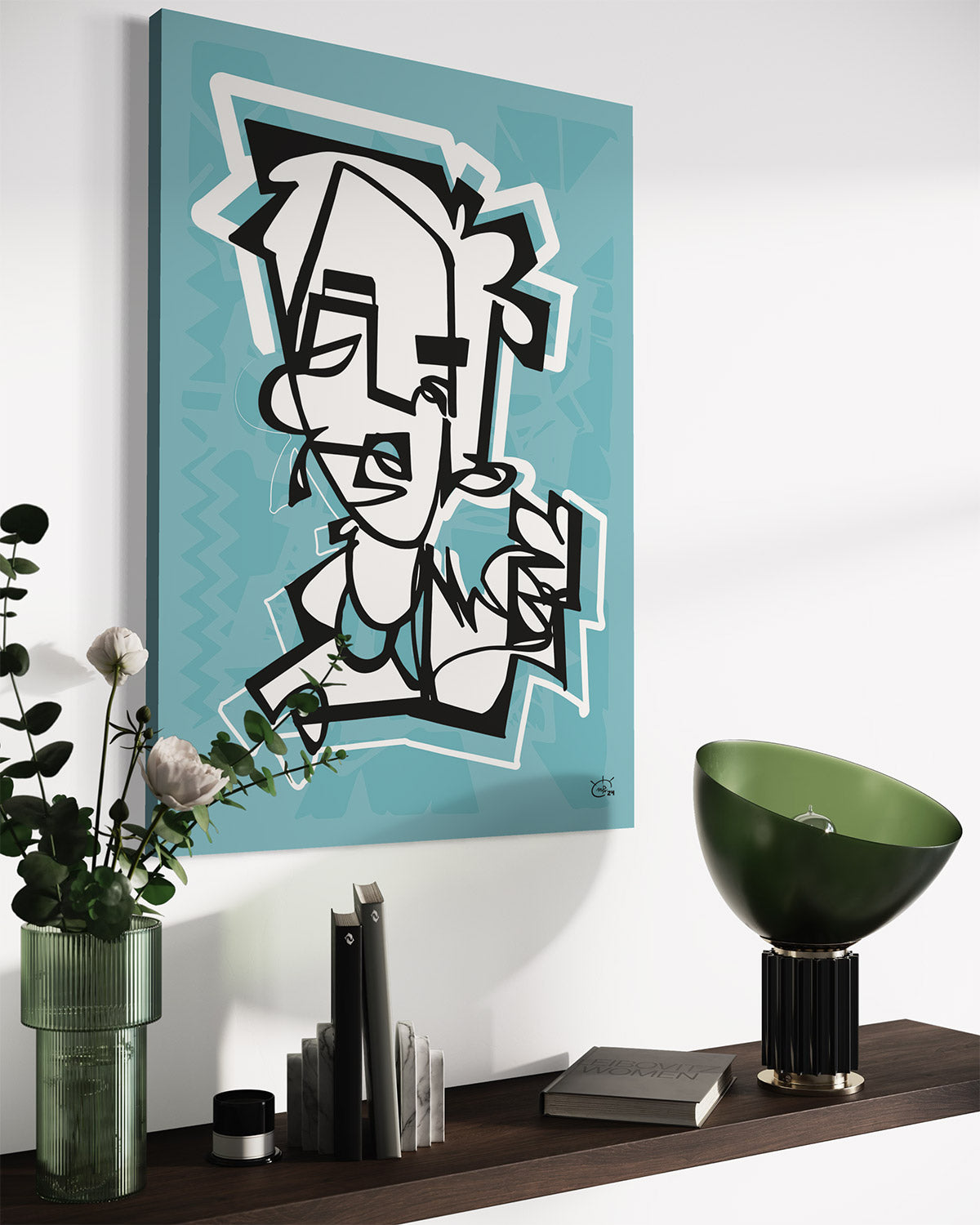 PENNYFOX | One line modern canvas art print
