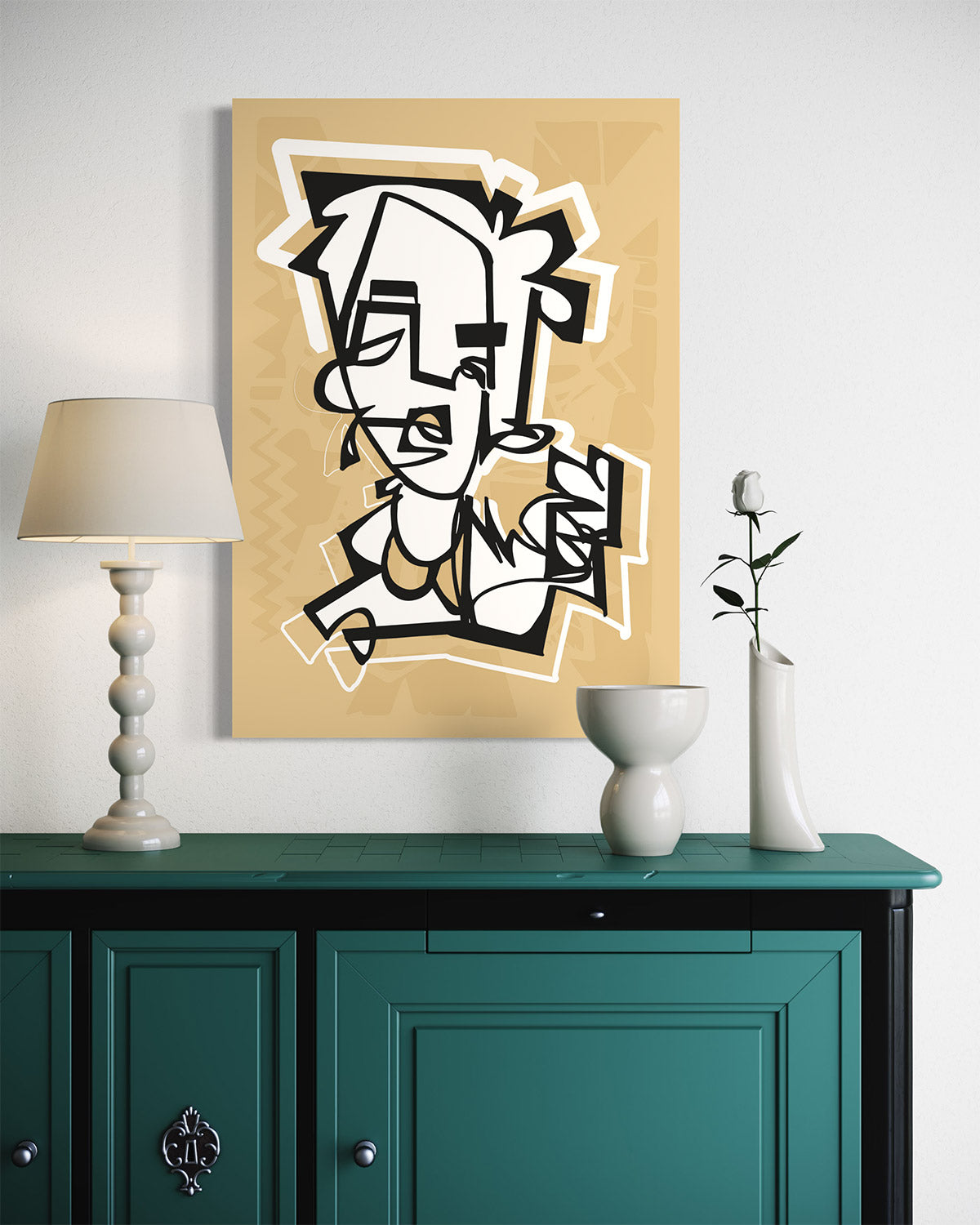 PENNYFOX | One line modern canvas art print