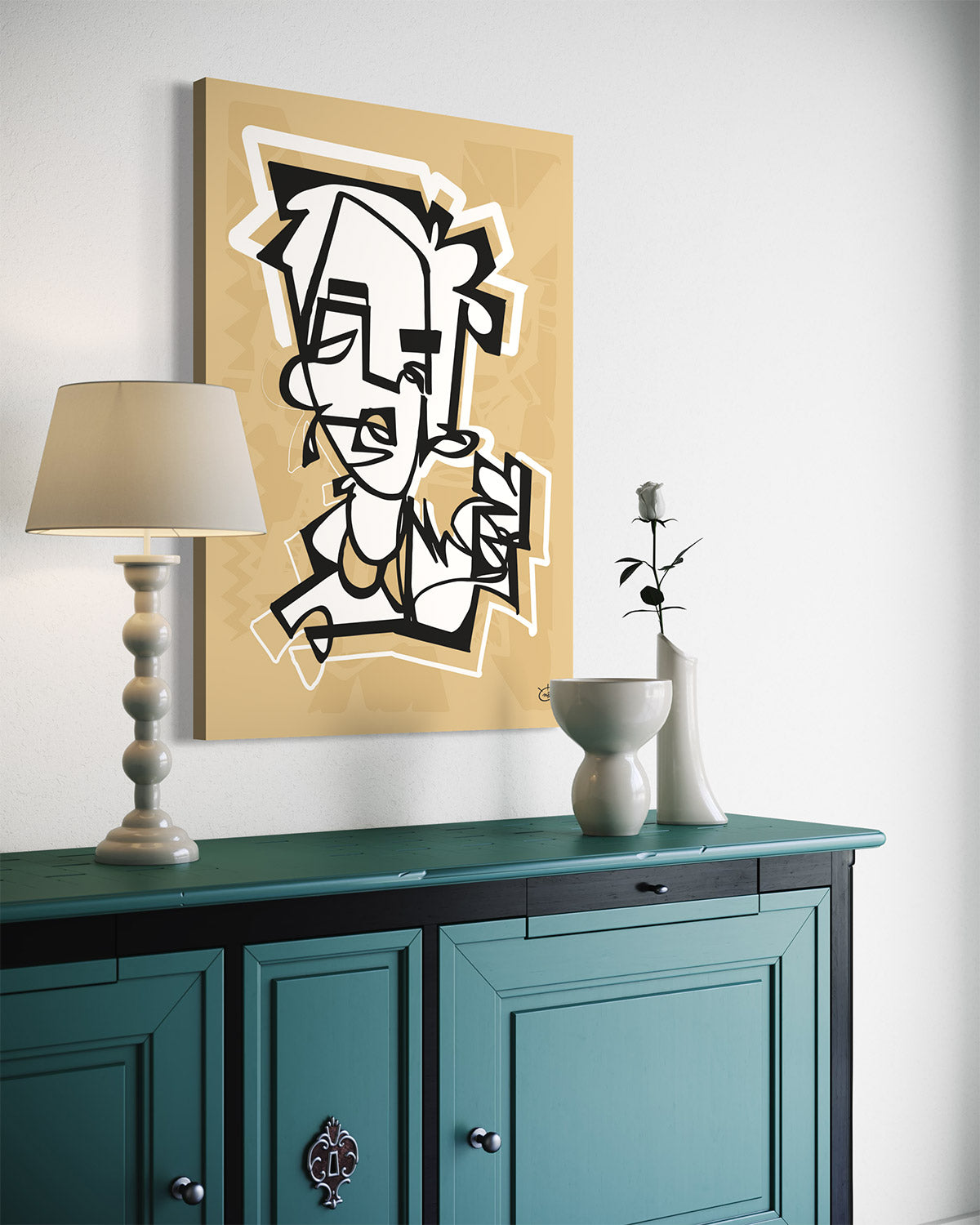 PENNYFOX | One line modern canvas art print