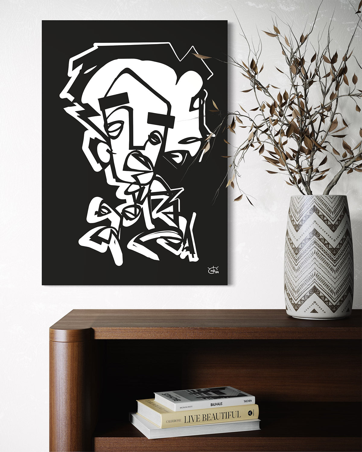 SAY WHAT | Continuous line modern canvas art print