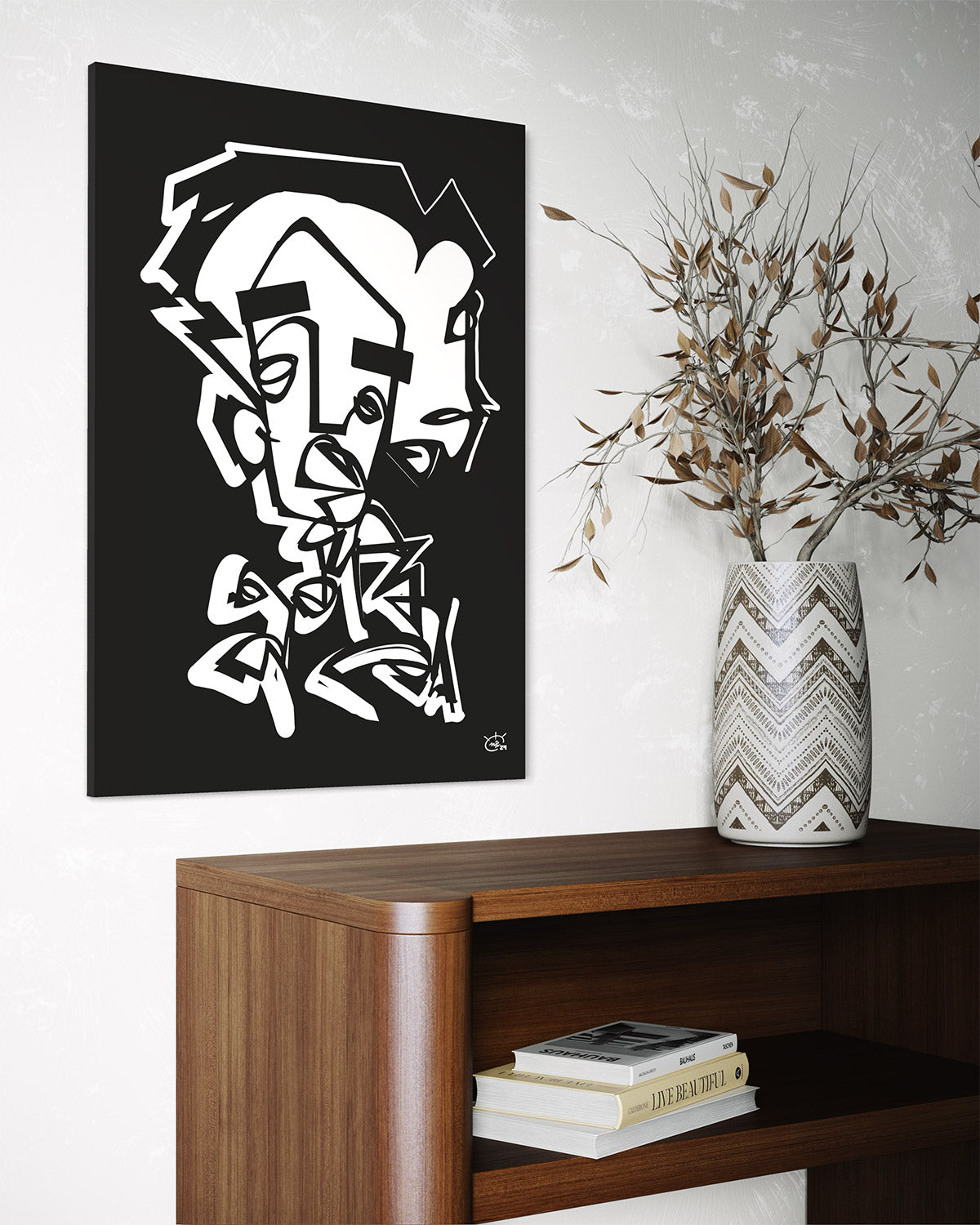 SAY WHAT | Continuous line modern canvas art print