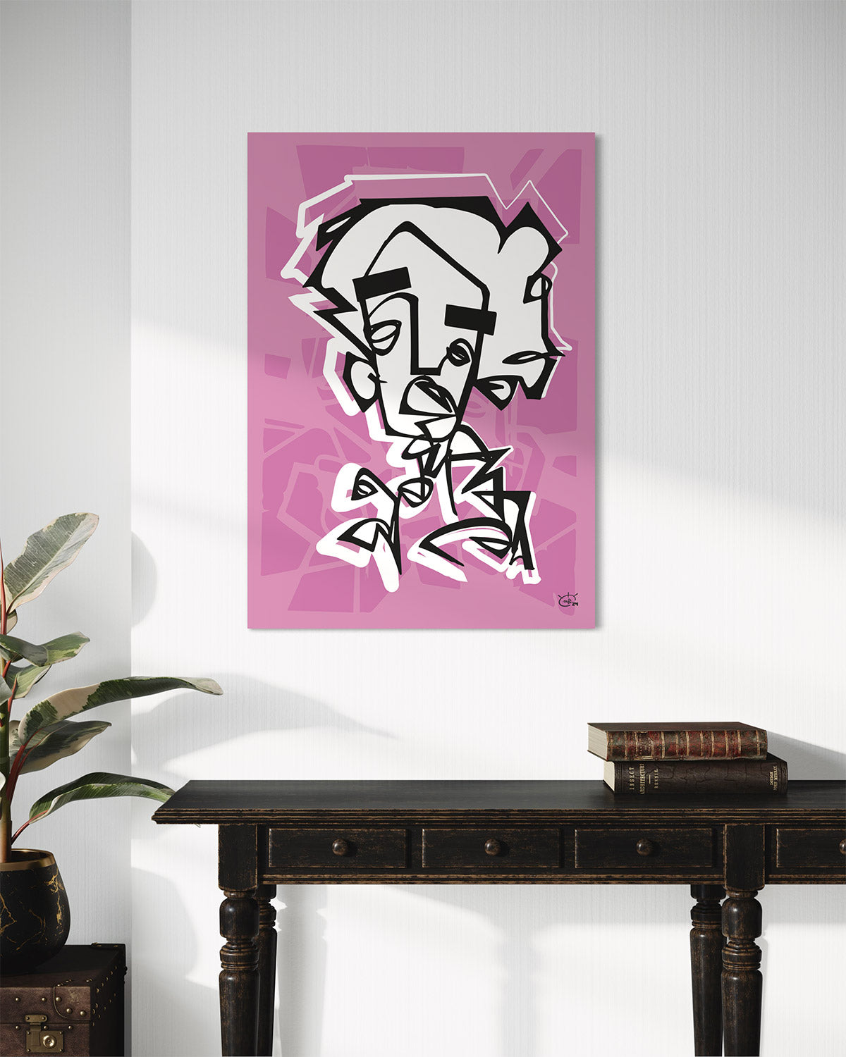 SAY WHAT | Continuous line modern canvas art print