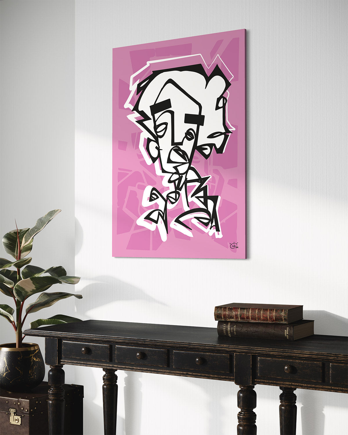 SAY WHAT | Continuous line modern canvas art print