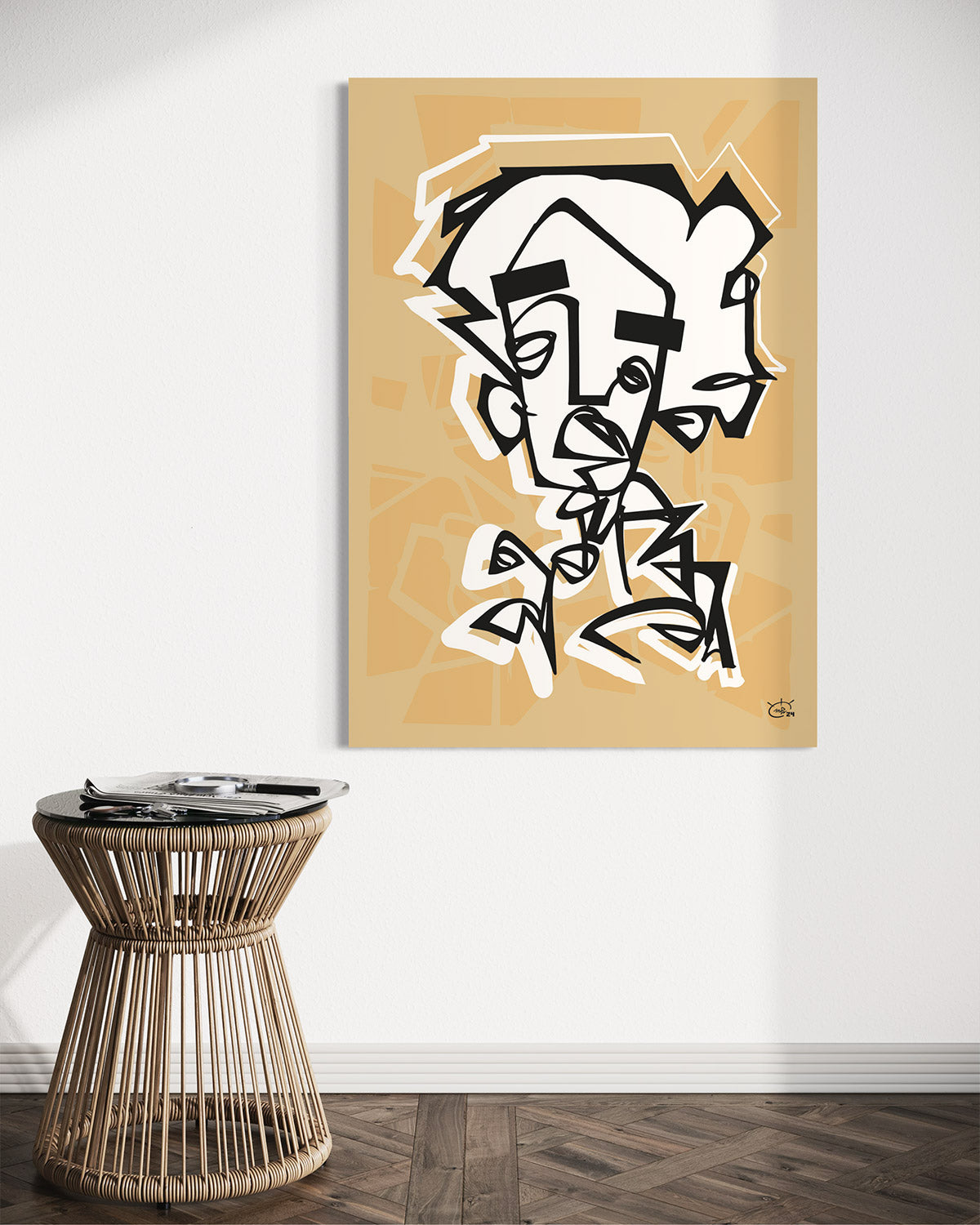 SAY WHAT | Continuous line modern canvas art print
