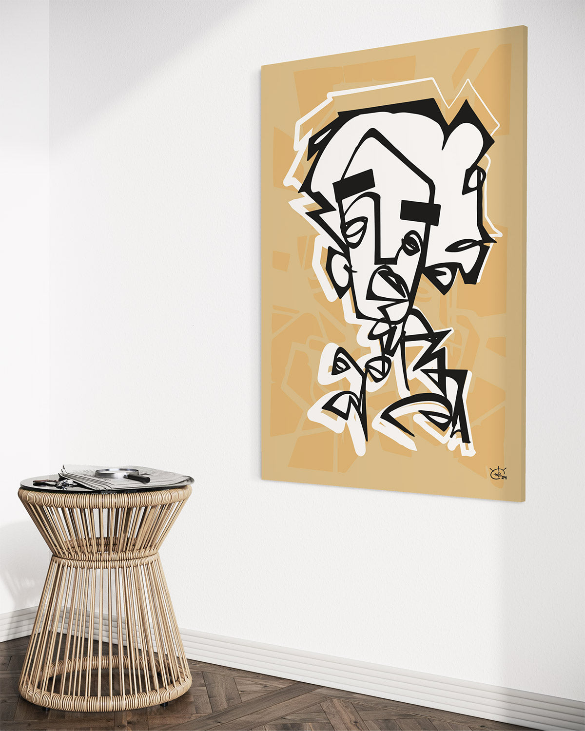 SAY WHAT | Continuous line modern canvas art print