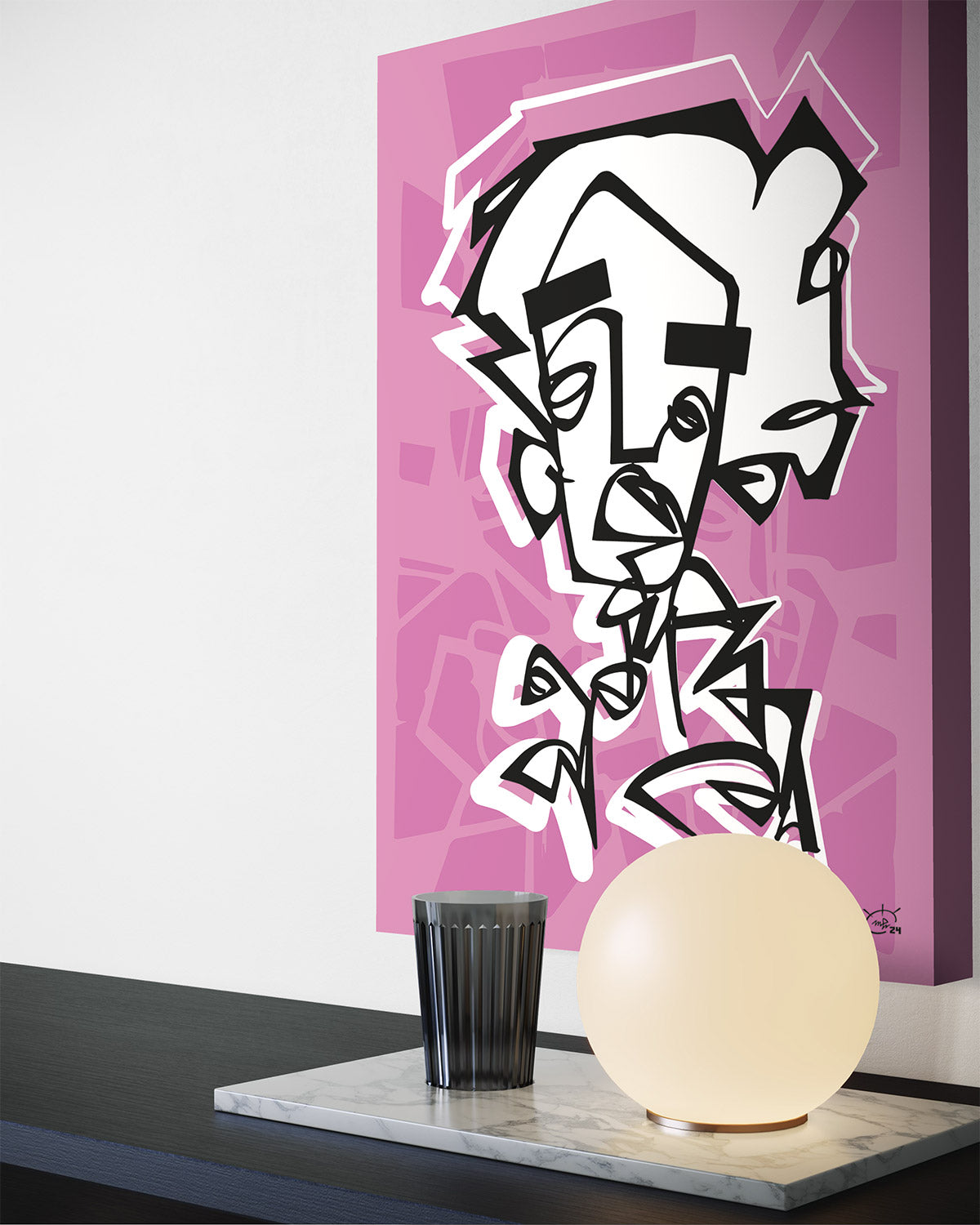 SAY WHAT | Continuous line modern canvas art print
