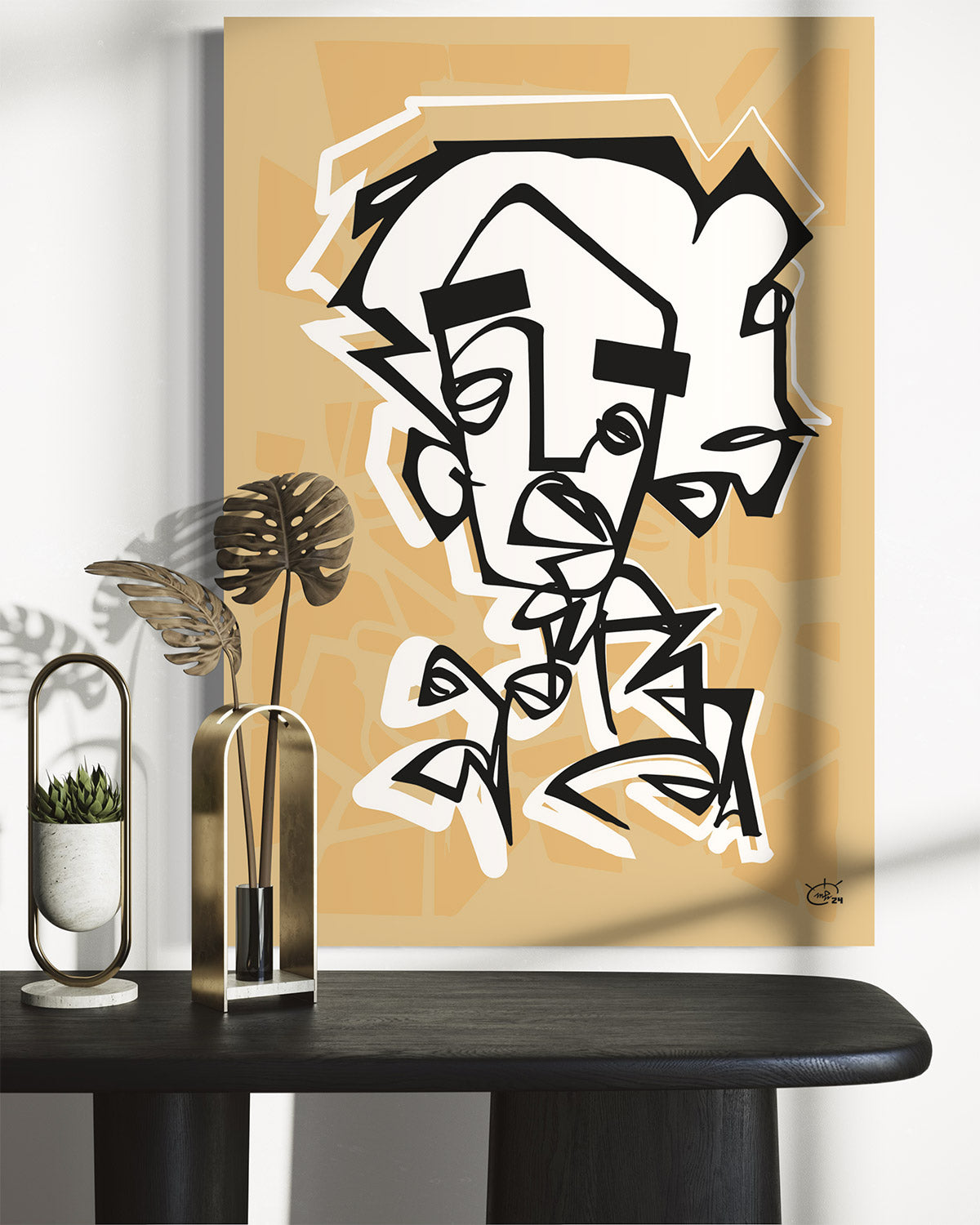 SAY WHAT | Continuous line modern canvas art print