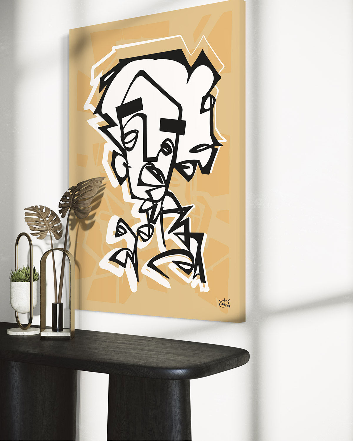 SAY WHAT | Continuous line modern canvas art print