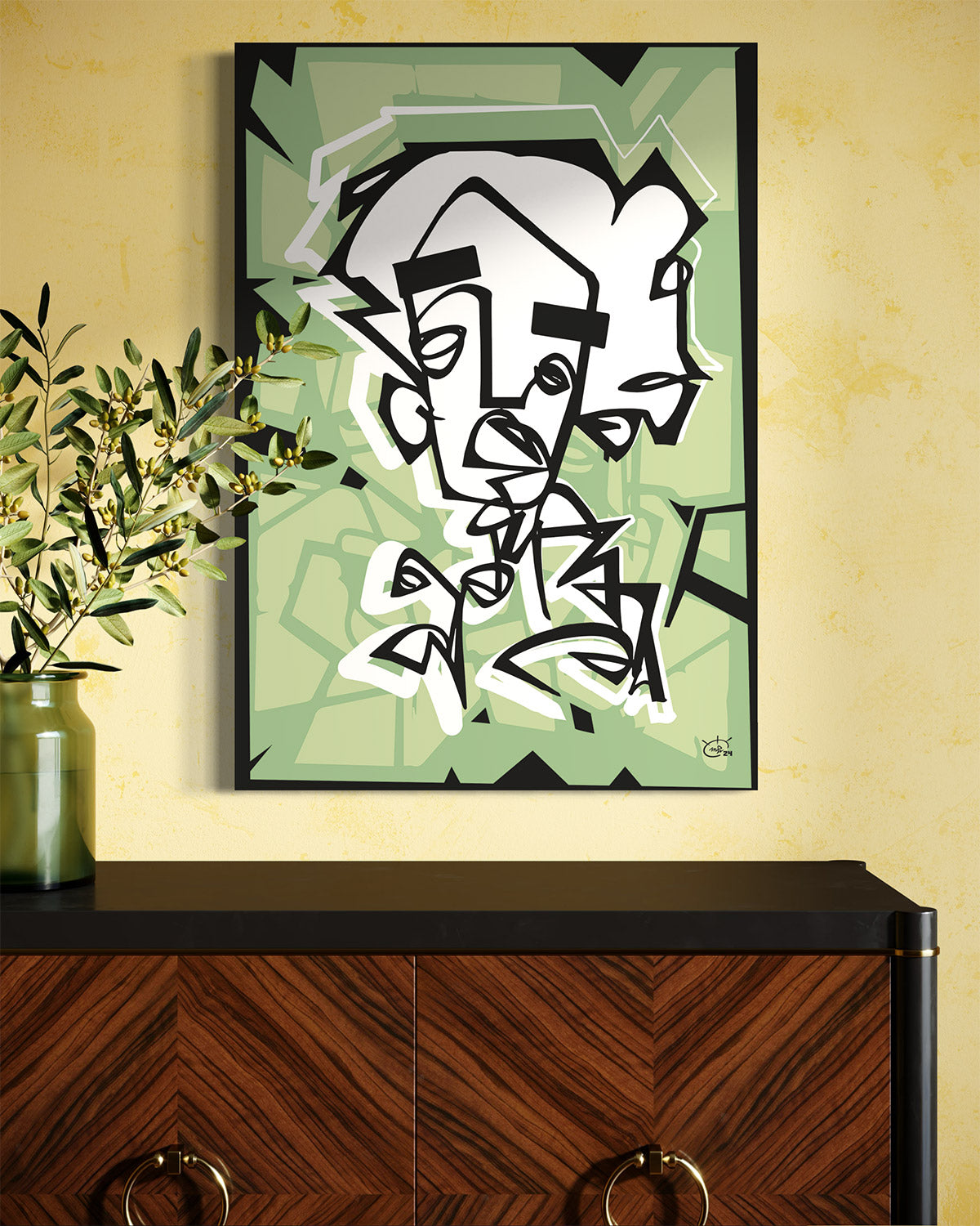 SAY WHAT | Continuous line modern canvas art print