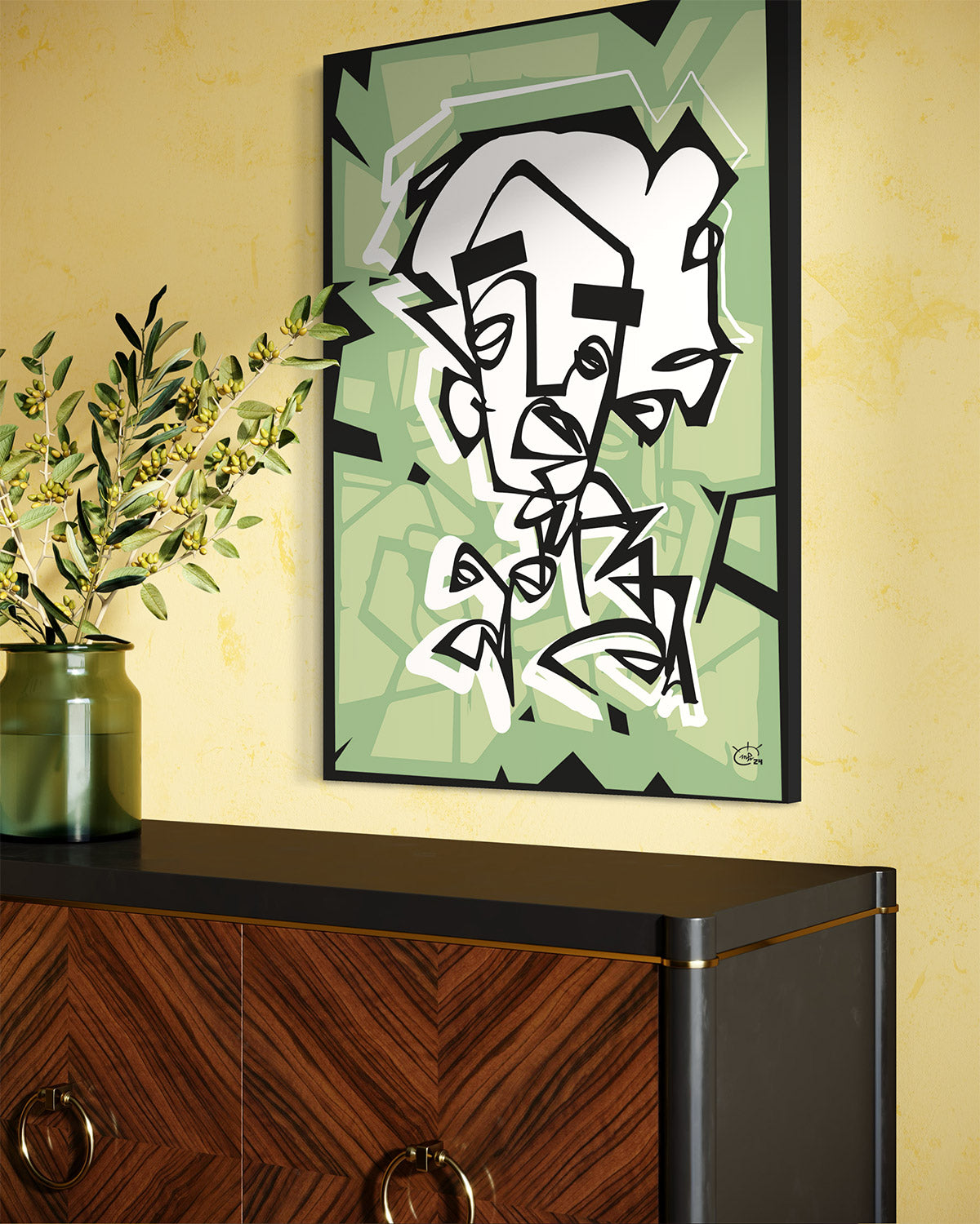 SAY WHAT | Continuous line modern canvas art print