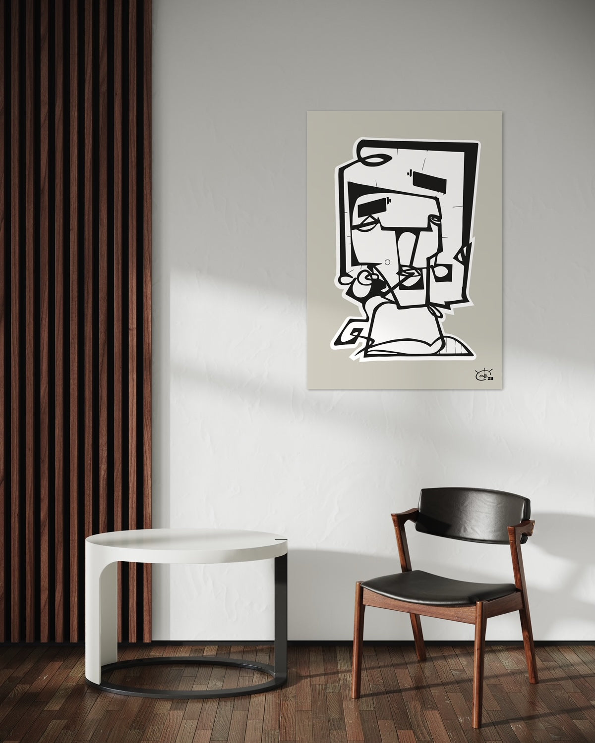 SQUAREHEAD | One line drawing art poster