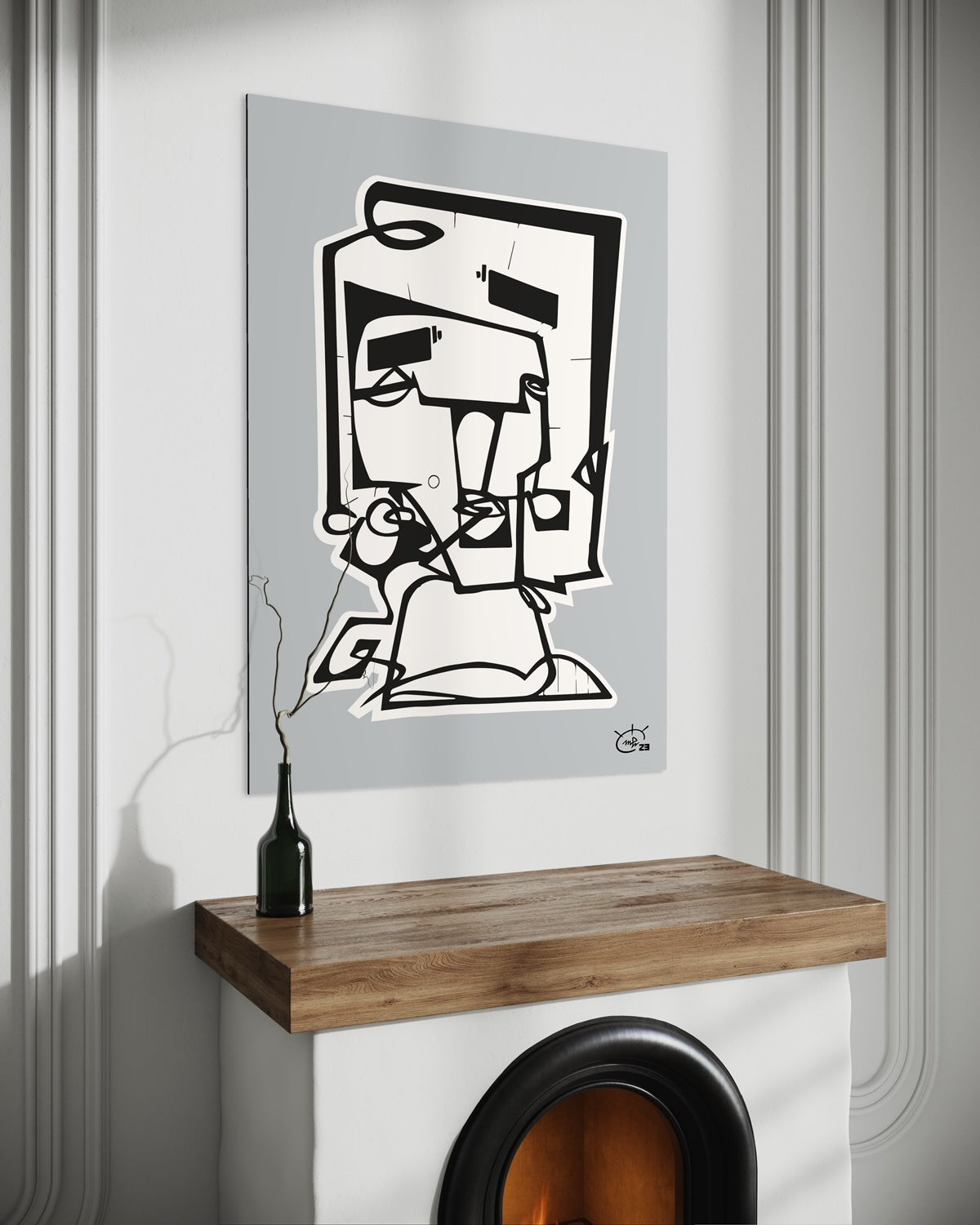 SQUAREHEAD | One line drawing art poster