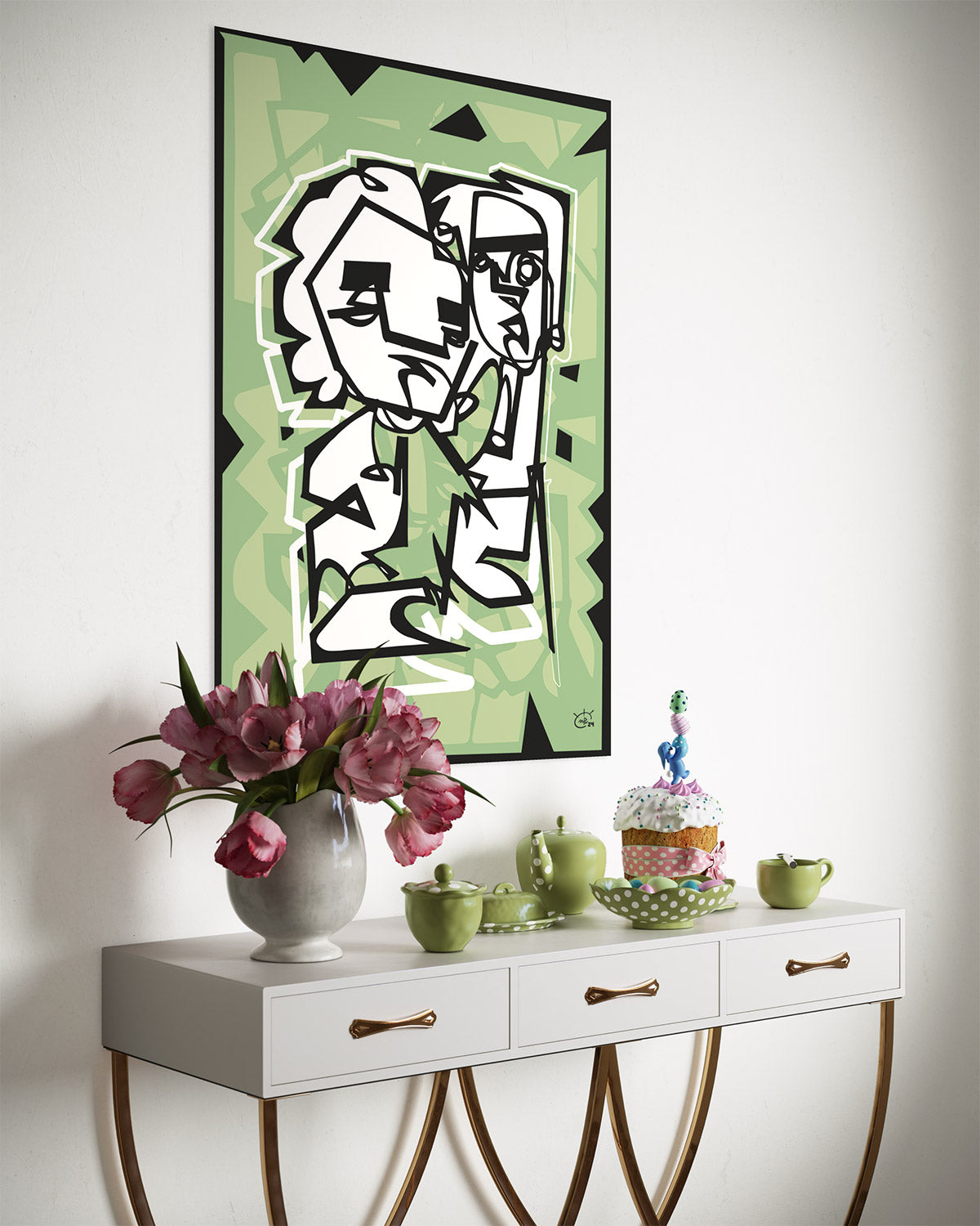STOP COMPLAINING | One line abstract art poster