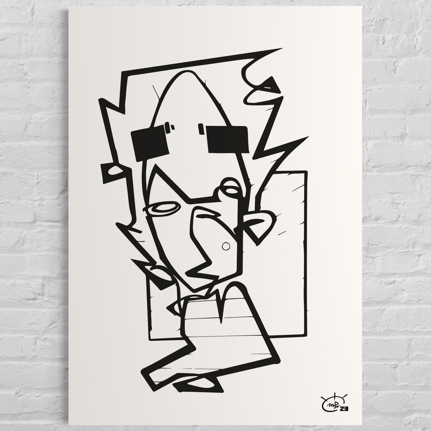 THE HITCHHIKER | One line drawing modern stylized art poster