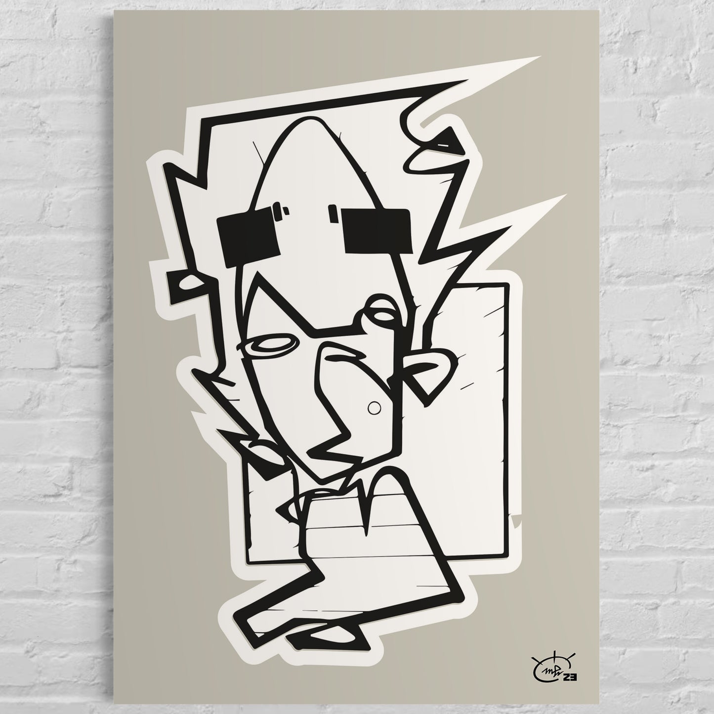 THE HITCHHIKER | One line drawing modern stylized art poster