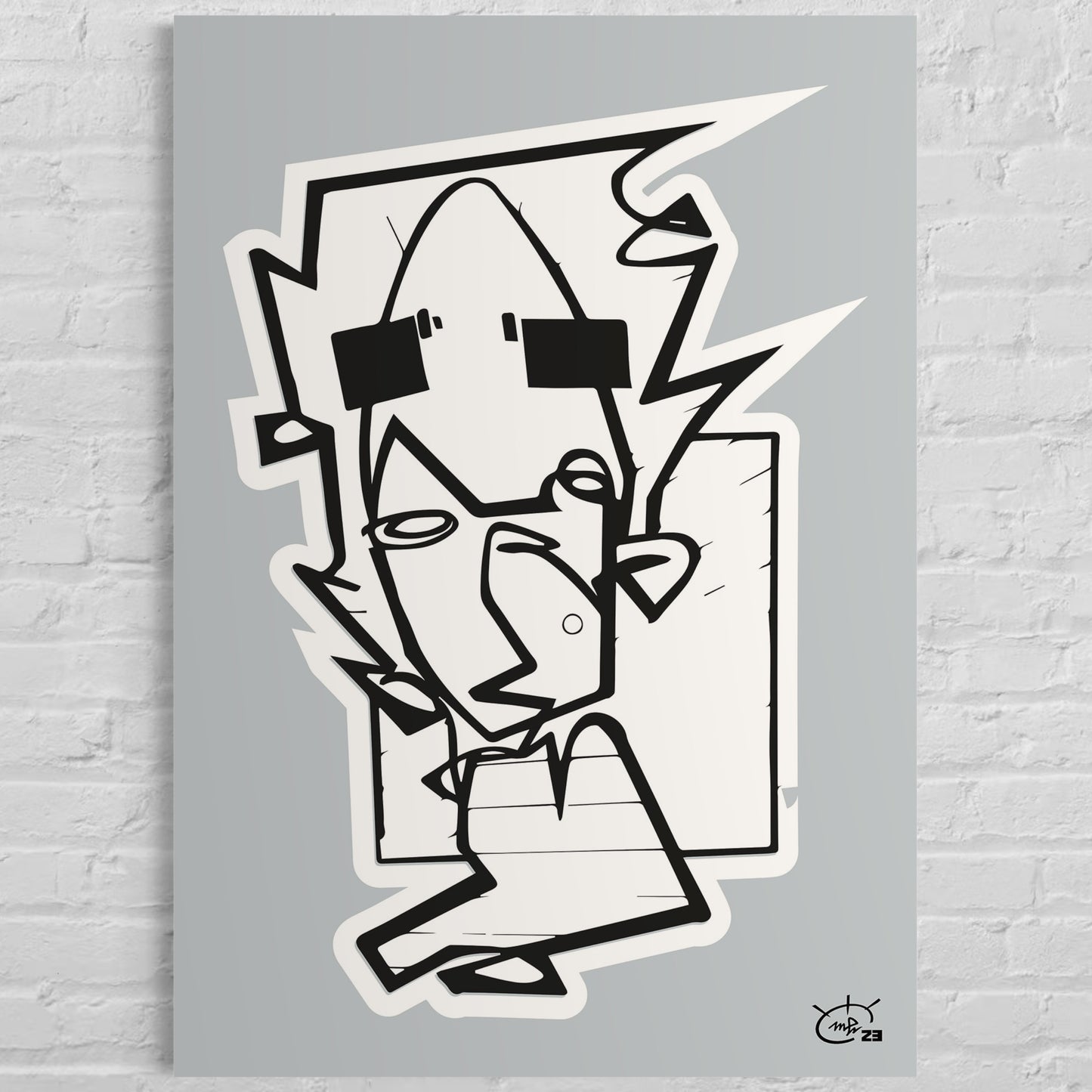 THE HITCHHIKER | One line drawing modern stylized art poster