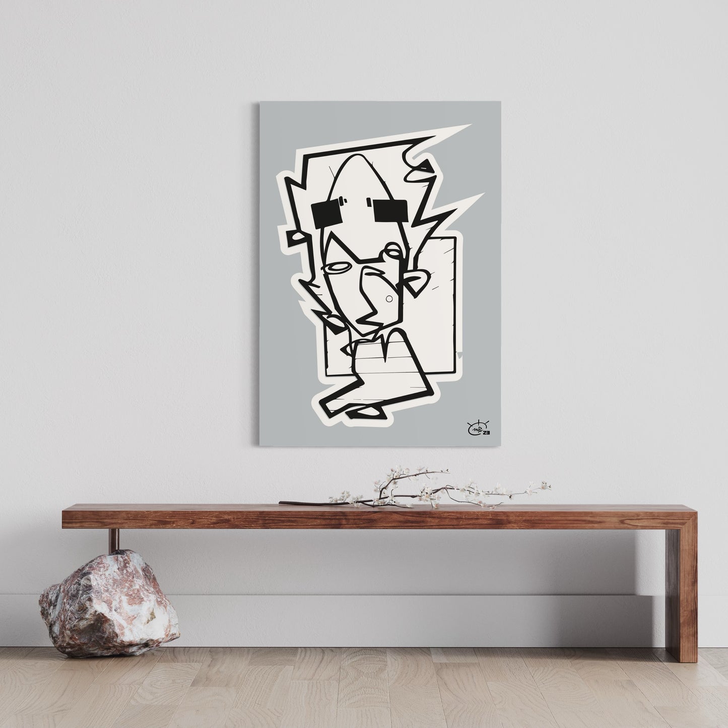 THE HITCHHIKER | One line drawing modern stylized art poster