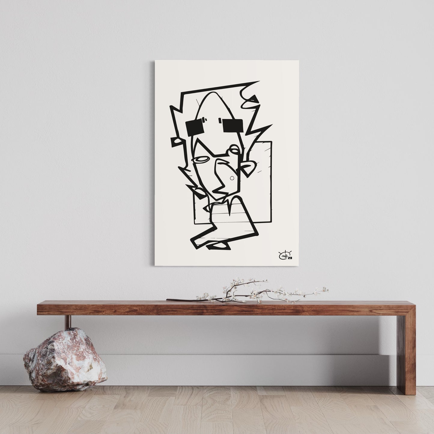 THE HITCHHIKER | One line drawing modern stylized art poster