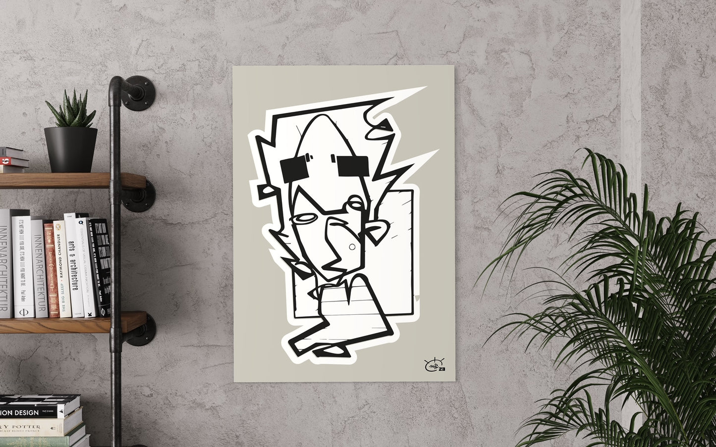 THE HITCHHIKER | One line drawing modern stylized art poster