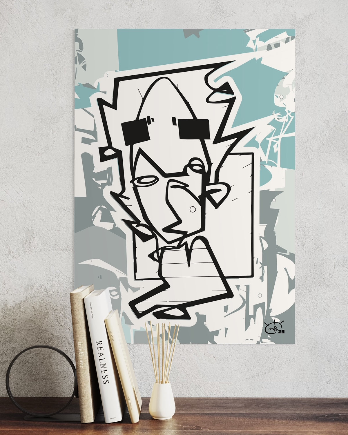 THE HITCHHIKER | One line drawing modern stylized art poster