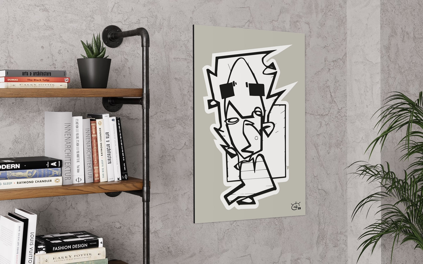 THE HITCHHIKER | One line drawing modern stylized art poster