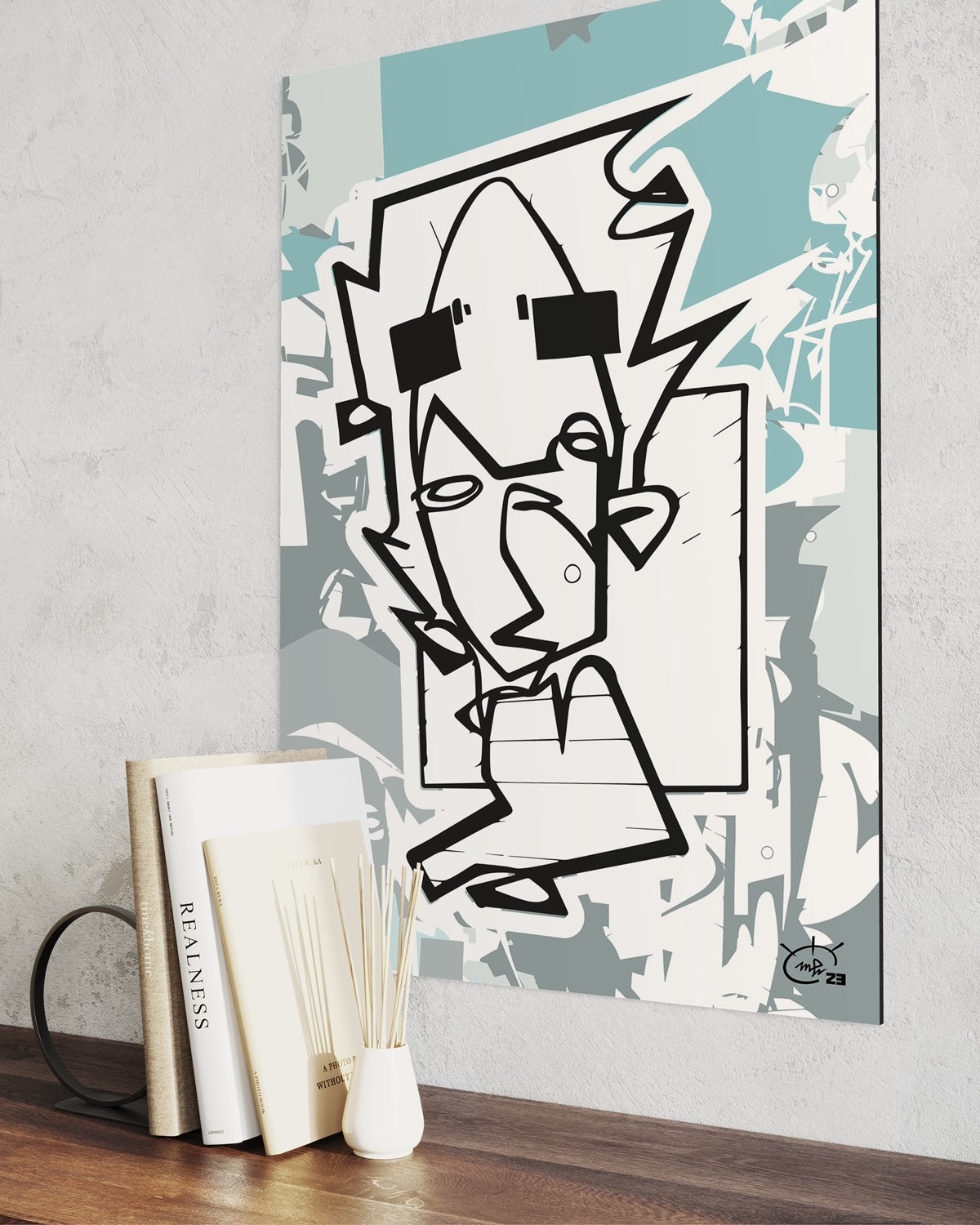 THE HITCHHIKER | One line drawing modern stylized art poster
