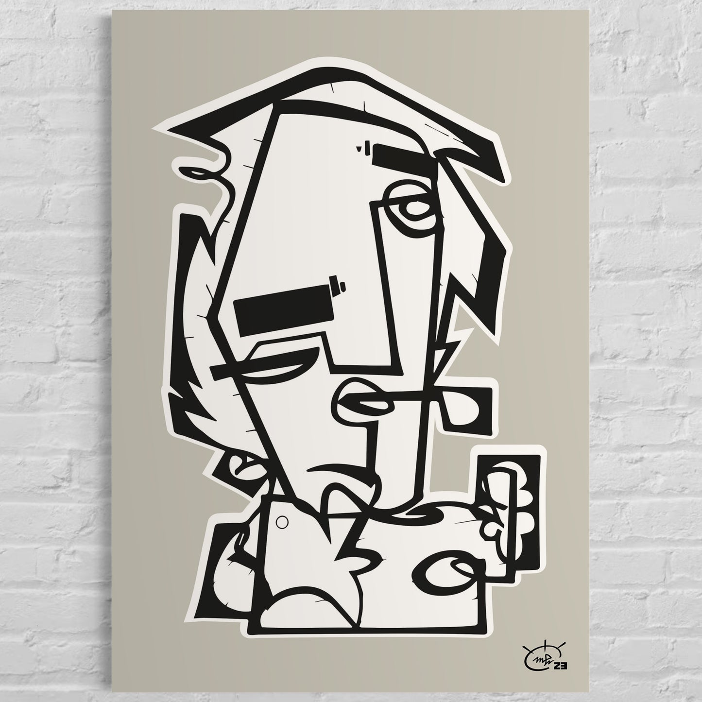 THE PIPE | Contemporary stylized cubism art poster